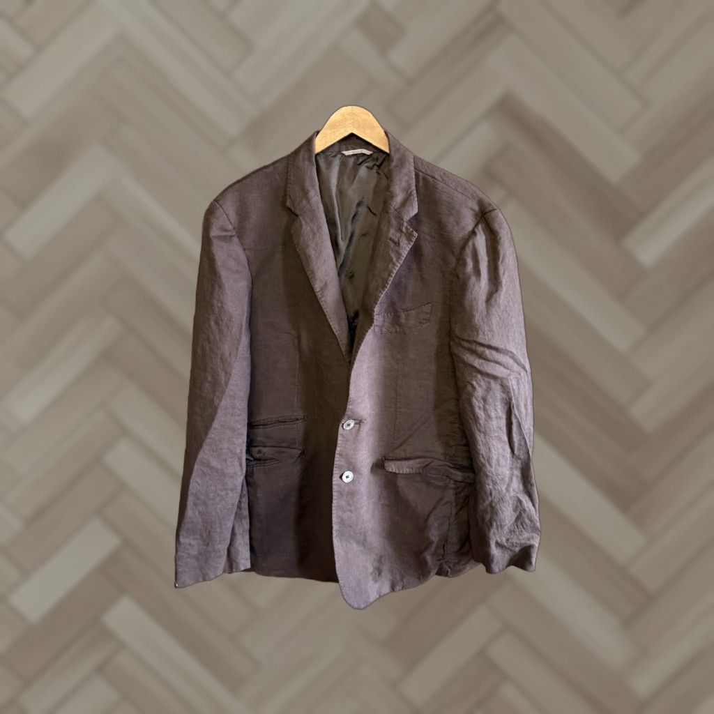 Robert Talbott Blazer XL Carmel Collection Brown Linen Sport Coat