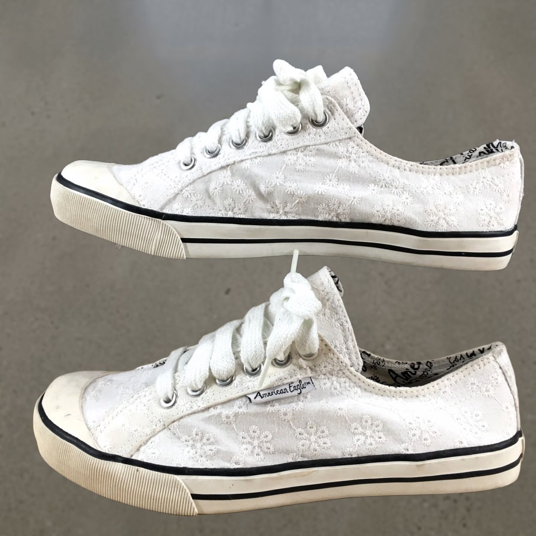 American Eagle Outfitters American Eagle Outfitters Shoes Womens Sneakers White Lace Up Low Top Comfort Round Toe 7.5 Size M / US 6-8 / IT 42-44 - 1 Thumbnail