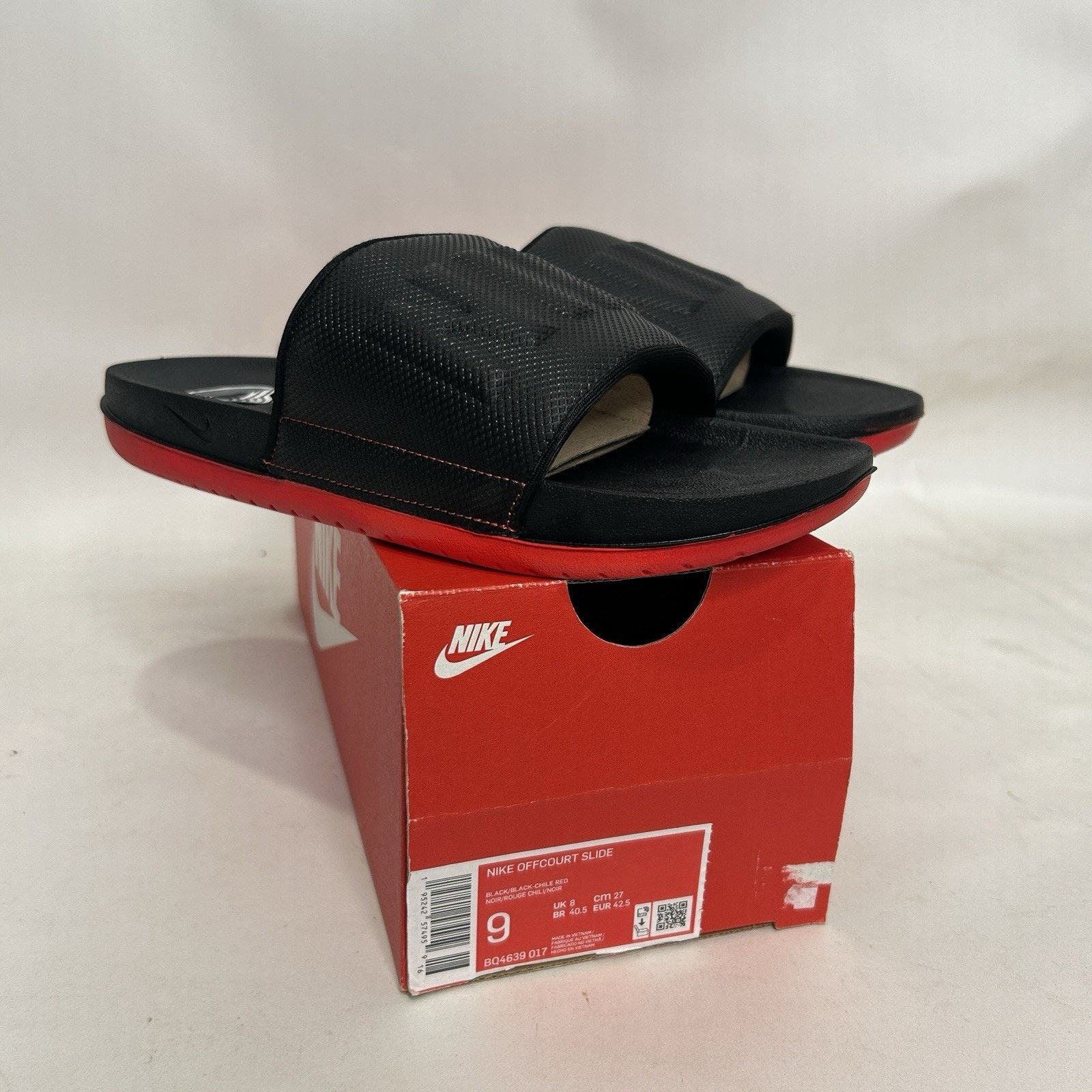 Nike Nike Offcourt Slide “Black/Chile Red” Sandals Size US 8.5 / EU 41-42 - 1 Thumbnail