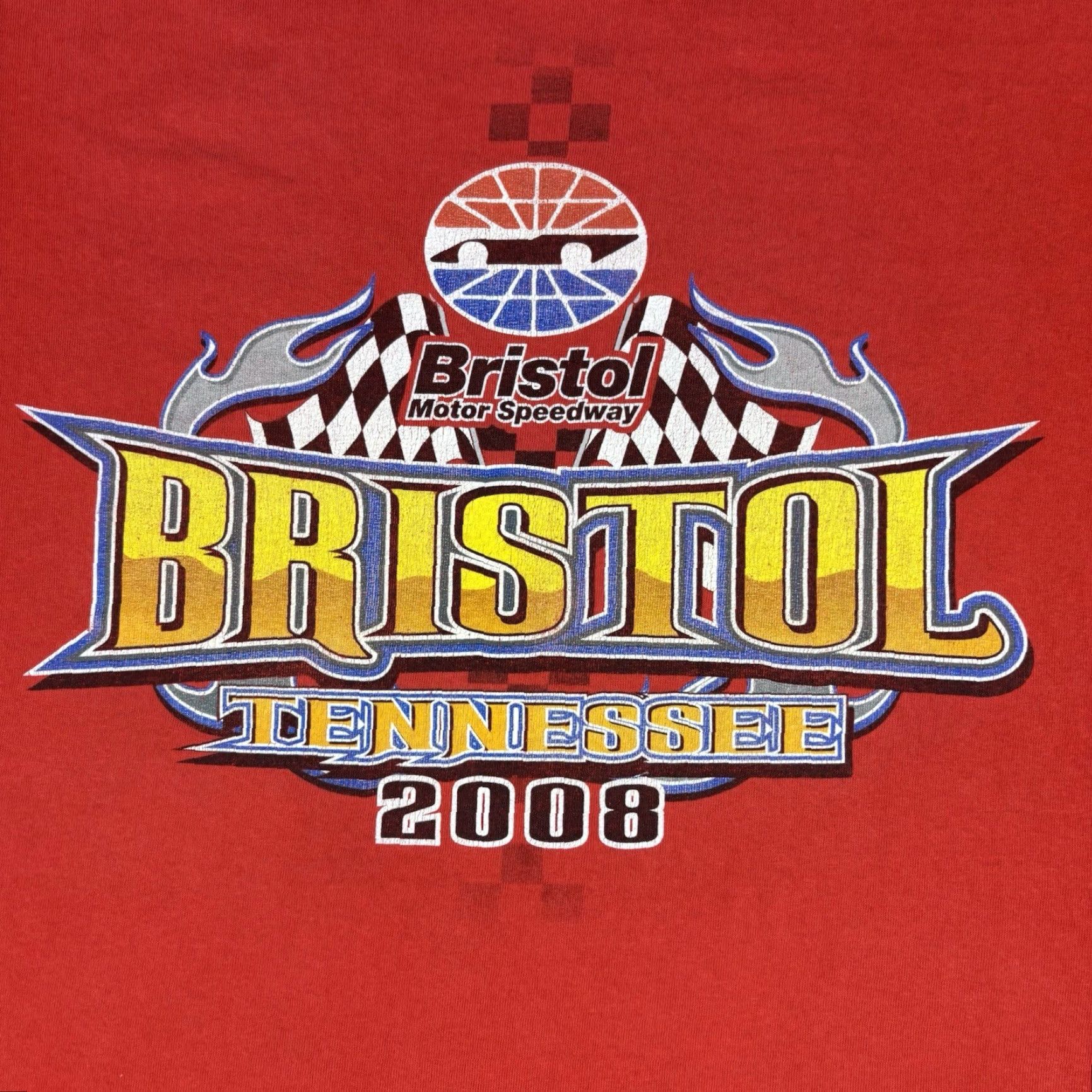 Gildan VINTAGE Bristol Tennessee Racing T Shirt Red Short Sleeve Adult XL Cars Gildan Crew Neck Size US XL / EU 56 / 4 - 8 Thumbnail