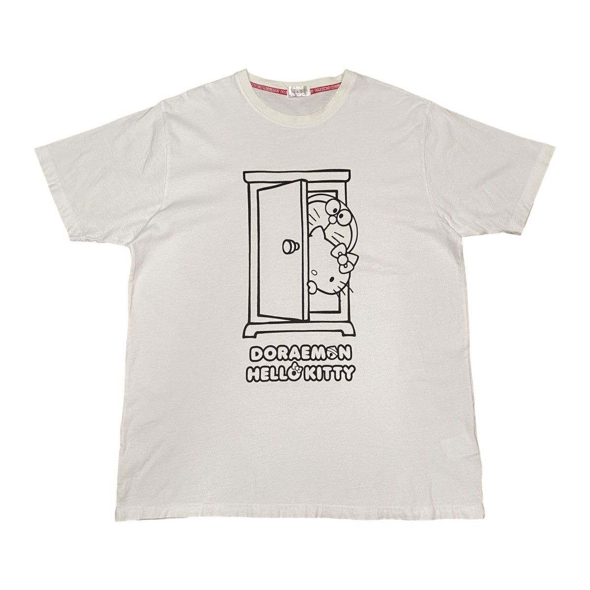Anime × Cartoon Network × Vintage RARE💥 DORAEMON x HELLO KITTY CARTOON T SHIRT SANRIO Size US XL / EU 56 / 4 - 1 Thumbnail