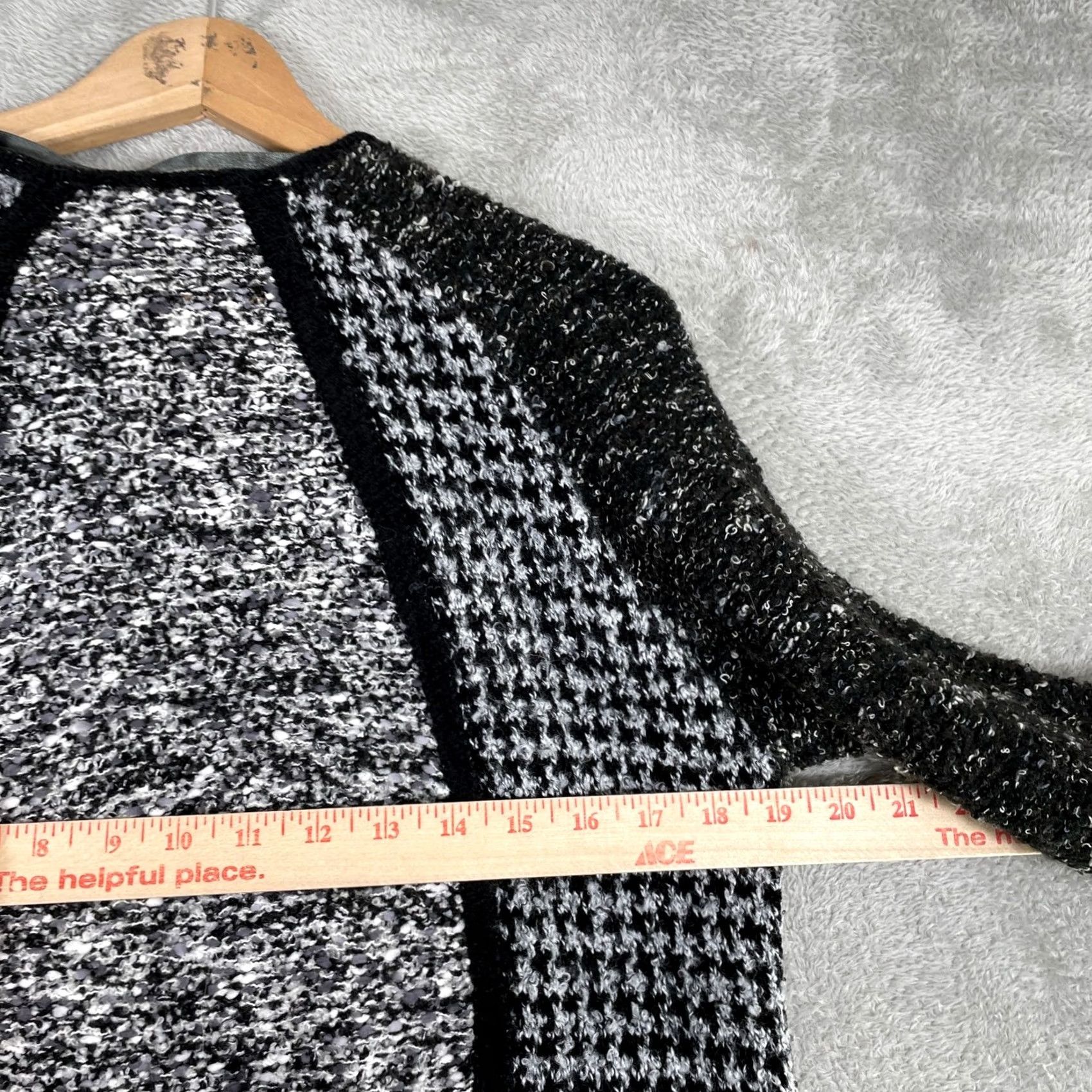 Laura Ashley VINTAGE Laura Ashley Cardigan Sweater Womens M Black Patchwork Knit Dark Academia cardigan sweater Size M / US 6-8 / IT 42-44 - 7 Thumbnail