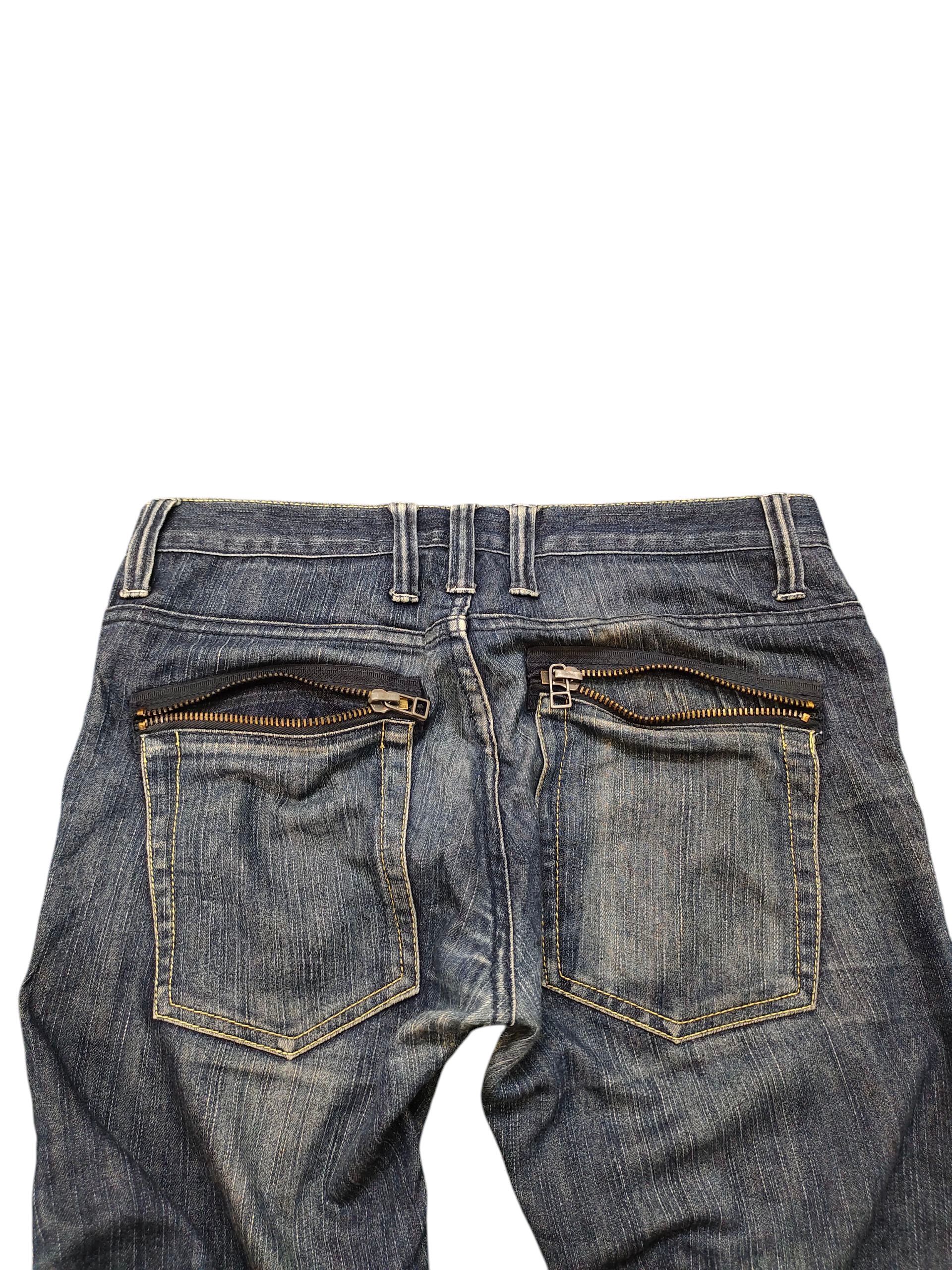 Comme des Garcons × Undercover Vintage Bike Star Japan Zipper Pocket Distress Denim Jeans Size US 33 - 14 Thumbnail