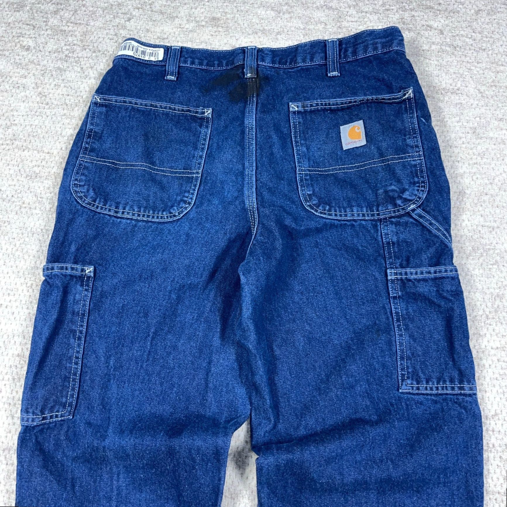 Carhartt VINTAGE Carhartt Jeans Men 32x30 Carpenter Dungaree Baggy VTG Y2K Distressed Stained Blue Denim Regular Modern Work American Classic Mens Size US 32 / EU 48 - 3 Thumbnail