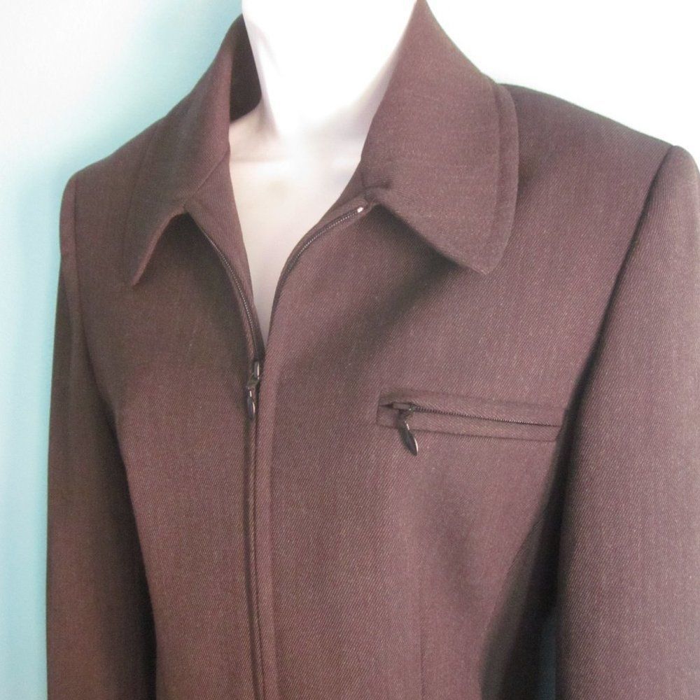 Charles Tyrwhitt Judith & Charles Teenflo Zip Up Gray Wool Blazer Size 8 Size M / US 6-8 / IT 42-44 - 1 Thumbnail