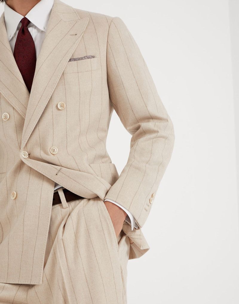 Brunello Cucinelli o1w1db10226 Suit Type Jacket in Light Beige Size US L / EU 52-54 / 3 - 4 Thumbnail
