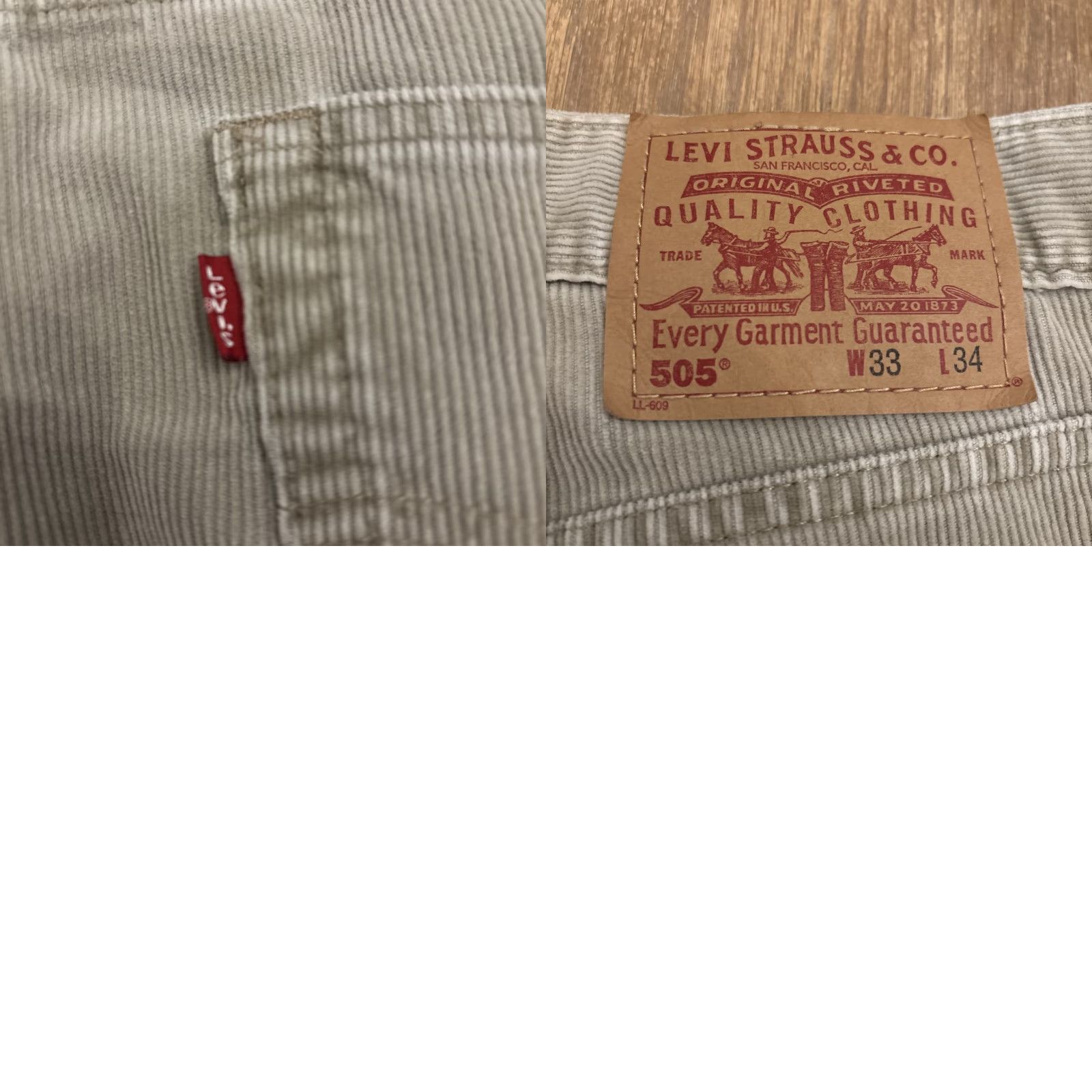 Levi's Vintage Levis Jeans Mens 34x33 Khaki Corduroy 505 Regular Straight Leg Y2K Size US 36 / EU 52 - 8 Thumbnail