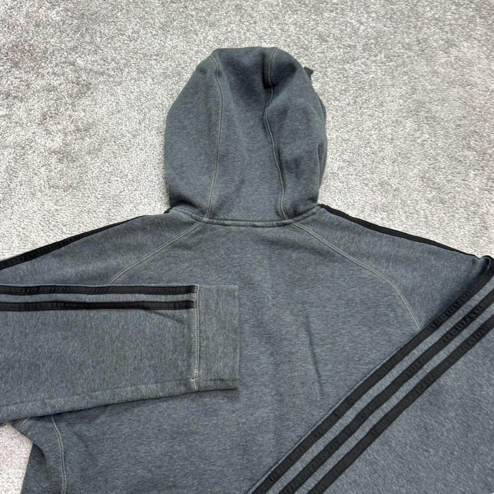 Adidas Adidas Pullover Hoodie Sweatshirt Mens Small Gray 3-Striped Spell Out Activewear Hoodie, Sweatshirt, Adidas, Gray, Small, Mens Size US S / EU 44-46 / 1 - 4 Thumbnail