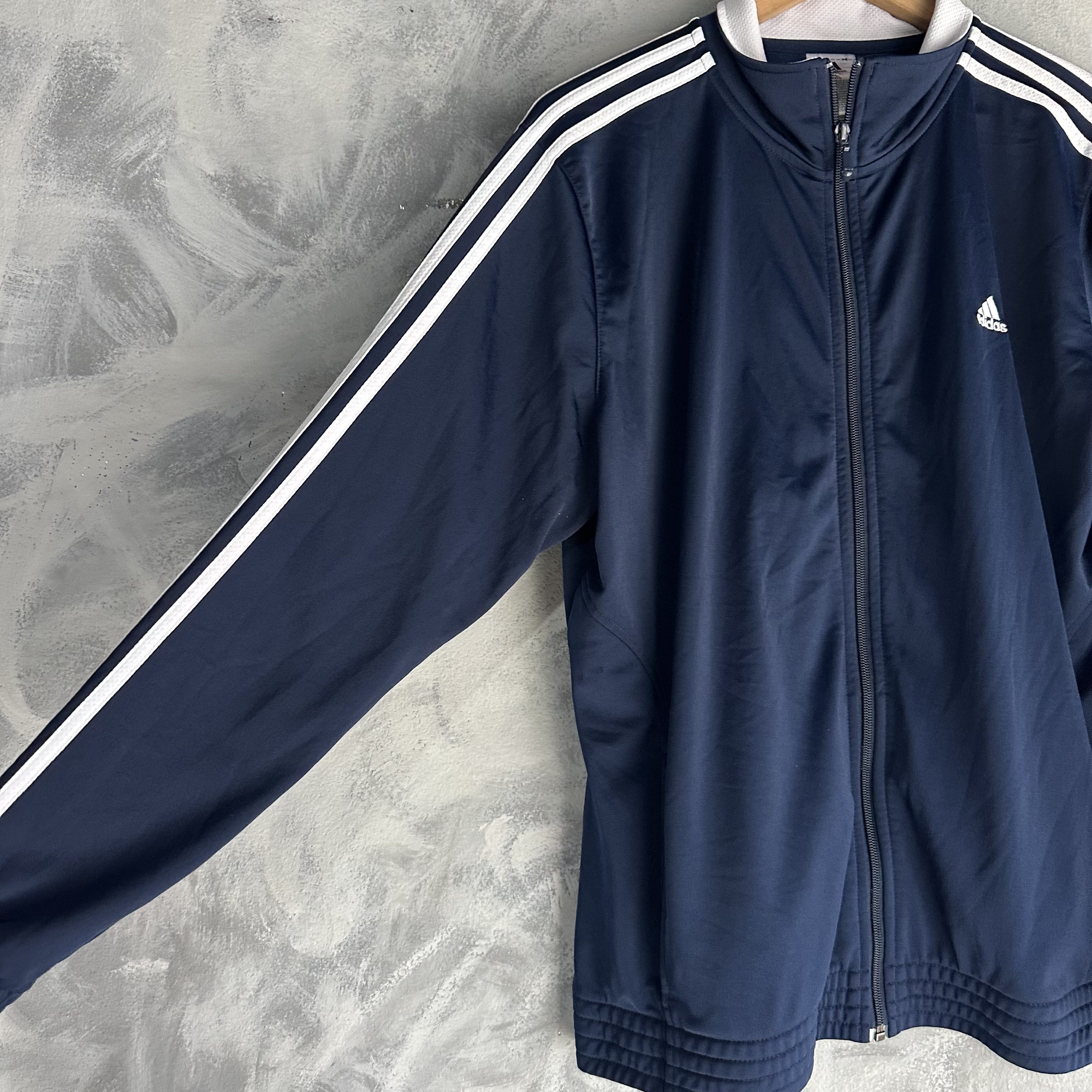 Adidas Adidas Track Training Jacket Mens XL Blue White Size US XL / EU 56 / 4 - 2 Thumbnail