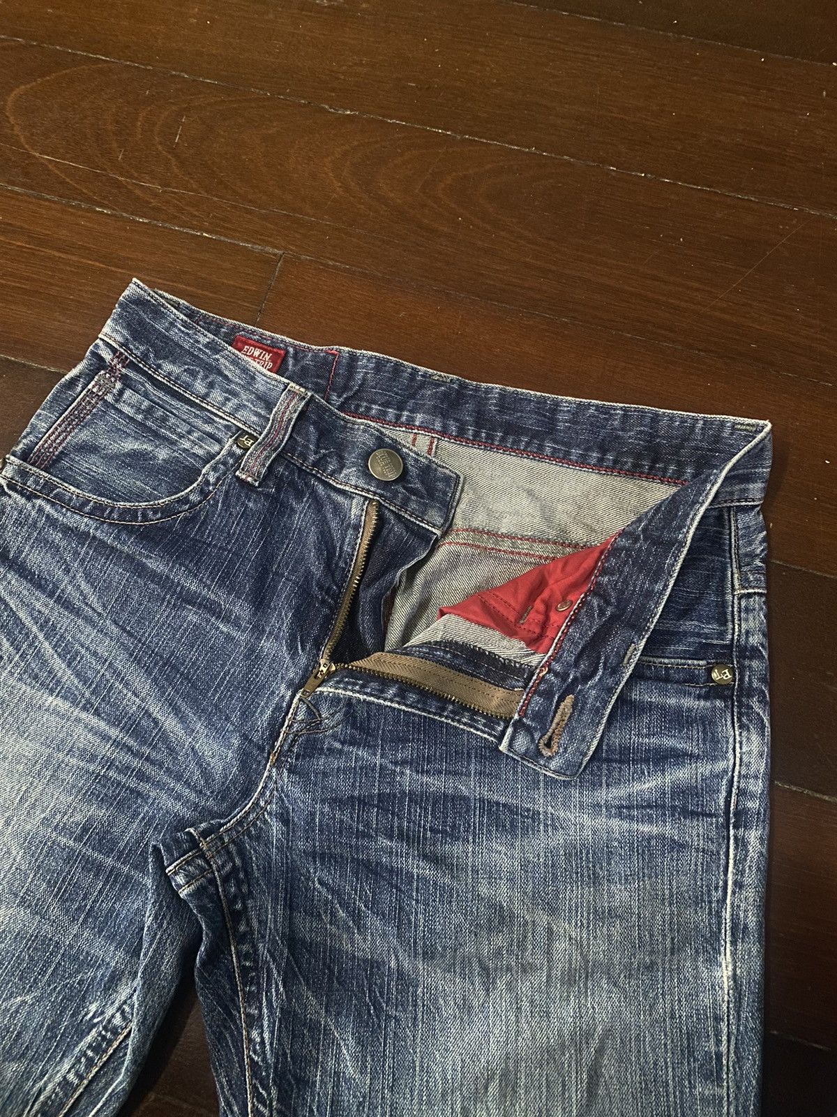 Edwin Fire 🔥🔥 EDWIN BLUE TRIP distressed denim flare jeans S1 Size US 32 / EU 48 - 9 Thumbnail