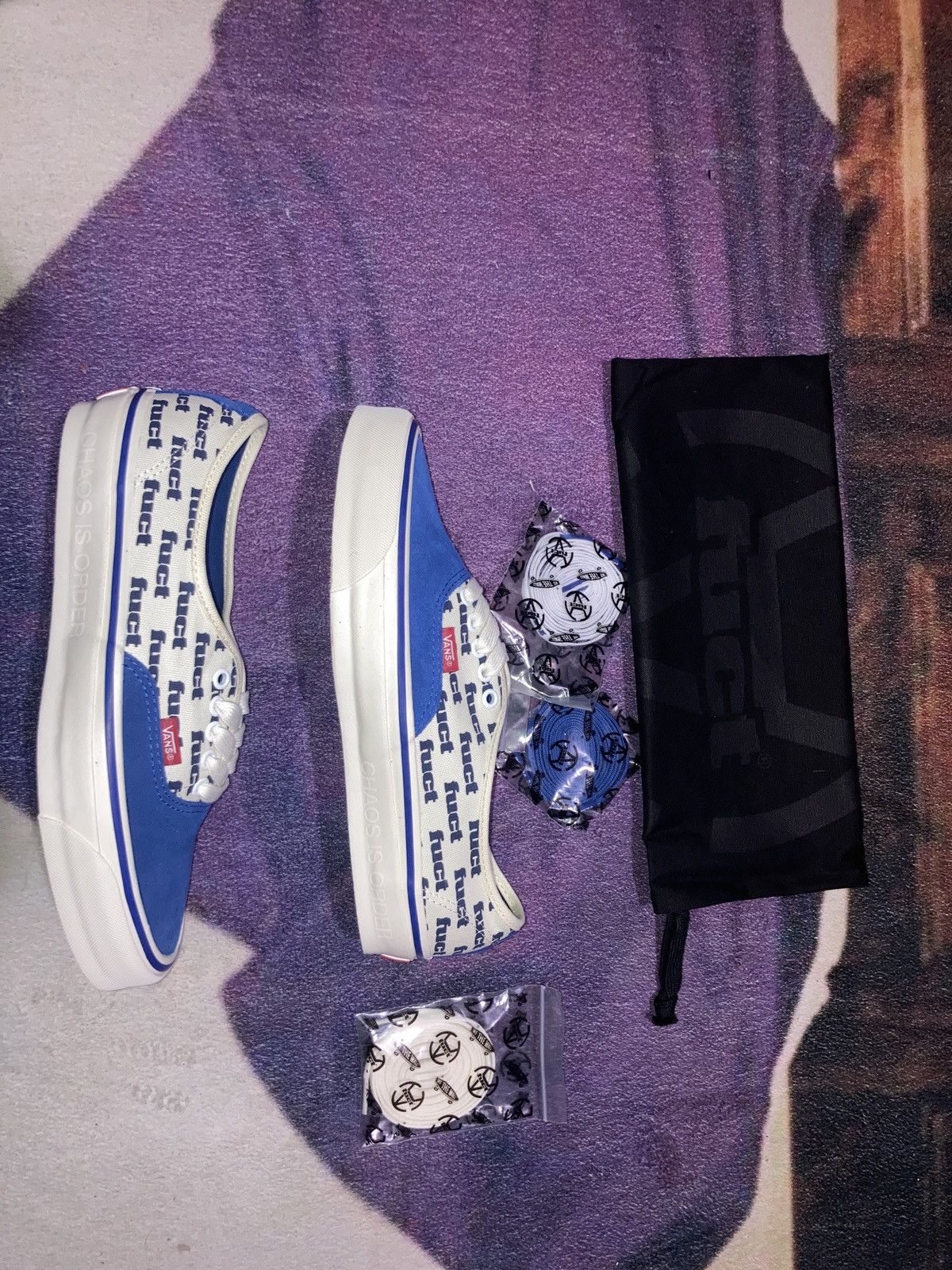 FUCT × Vans 2 pair of Fuct Vans Black/Black/Mar & White/True Blue Size US 9.5 / EU 42-43 - 2 Thumbnail