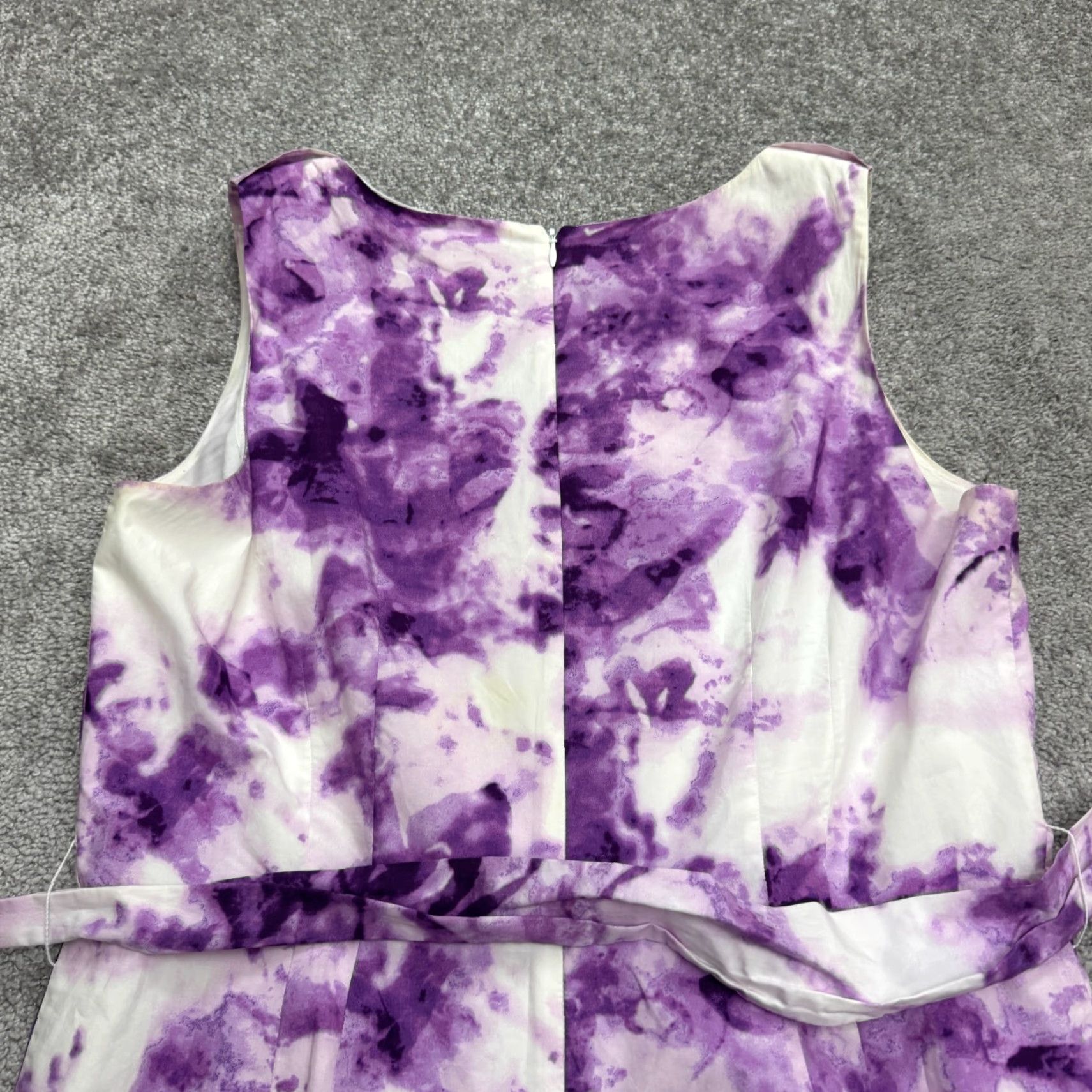 Banana Republic Banana Republic Tie-Dye Pleated Midi Dress Womens 14 Purple Sleeveless V-Neck Size XL / US 12-14 / IT 48-50 - 3 Thumbnail