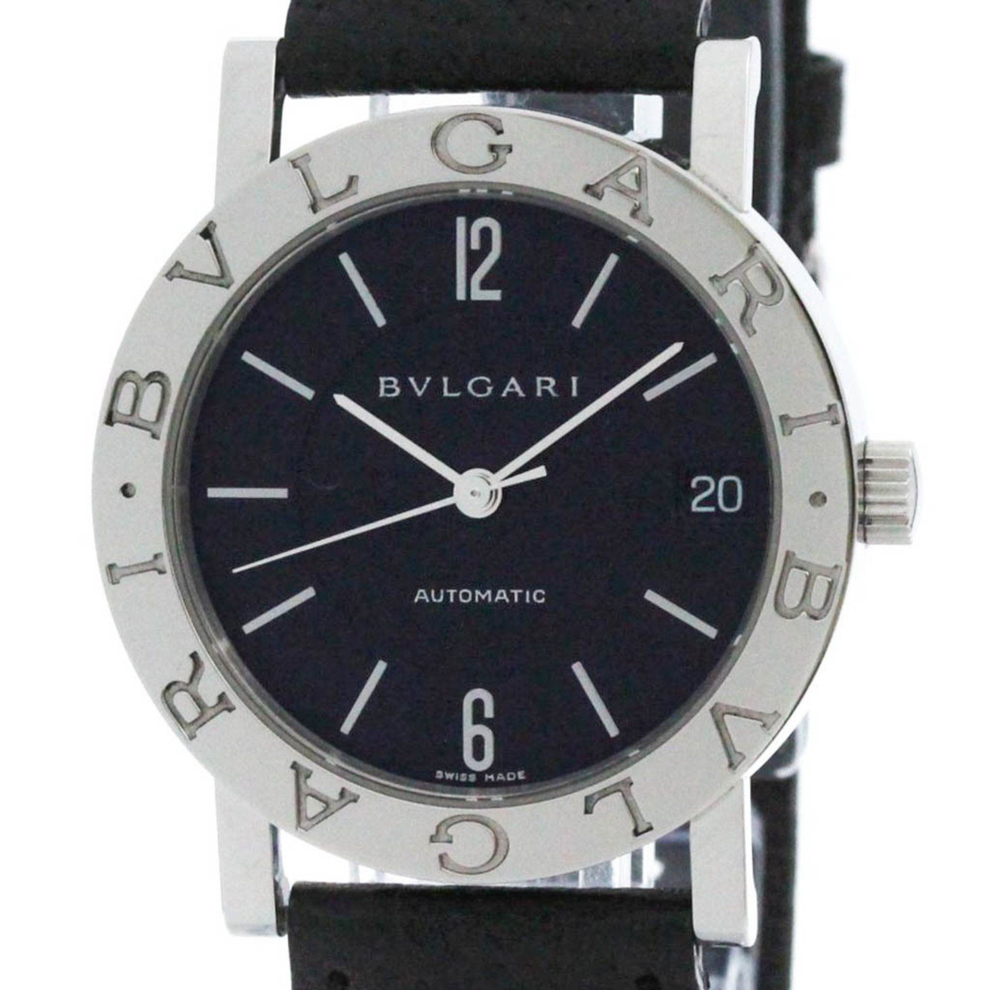 Polished Bvlgari Bvlgari-Bvlgari Steel Automatic Mens Watch Bb33Slauto Bf581487 in Black, Women's
