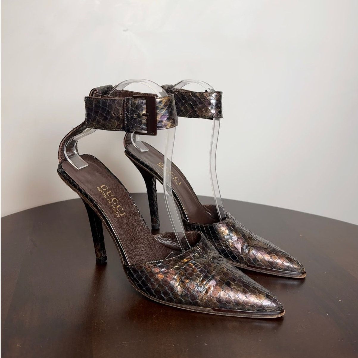 Gucci Gucci by Tom Ford Vintage Python Ankle Strap Heels Size US 7.5 / IT 37.5 - 1 Thumbnail