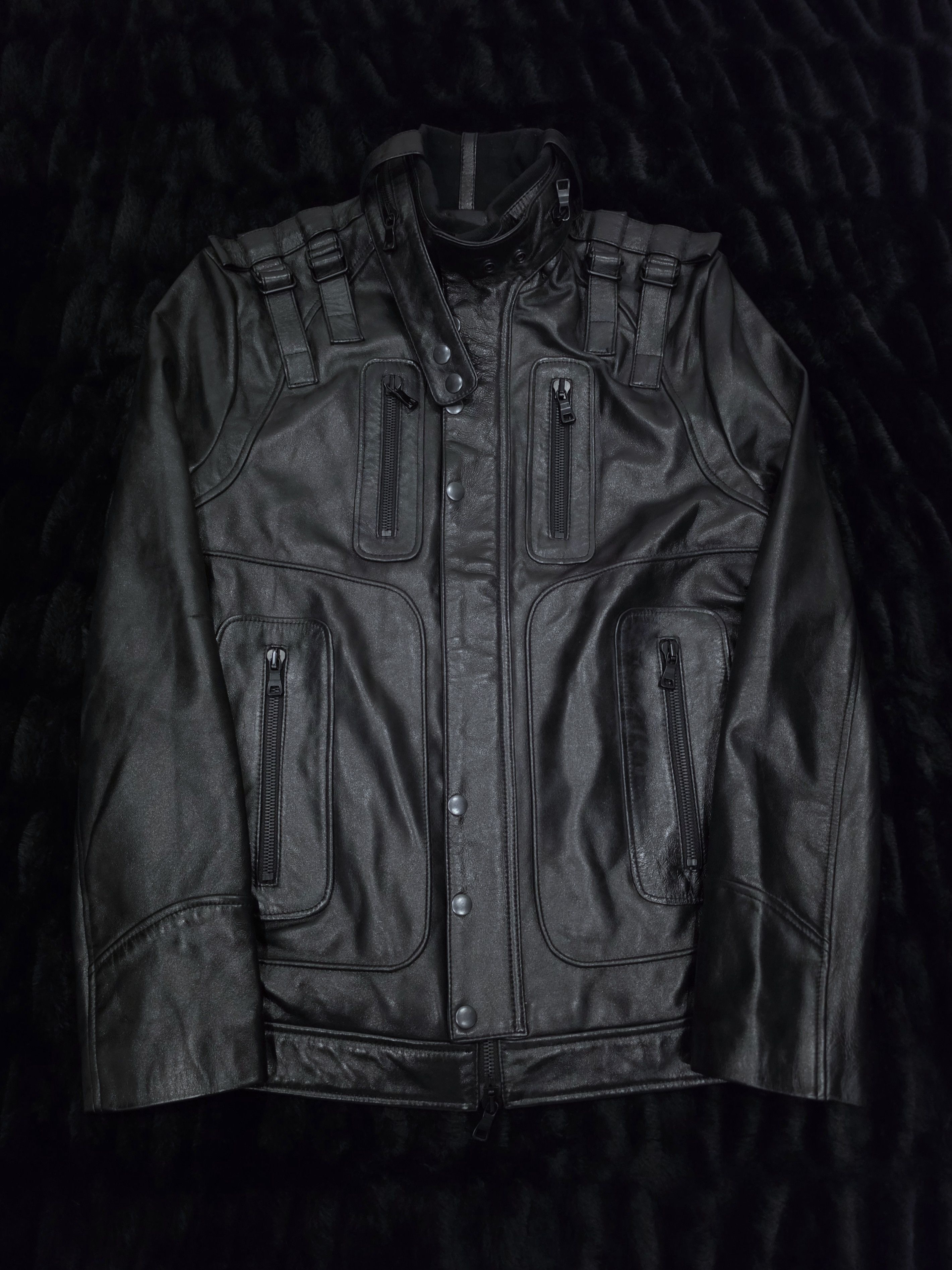 Balmain Homme AW10 ワックスコーティング　N2B ジャケット Balmain Balmain AW10 Raccoon fur leather jacket | Grailed