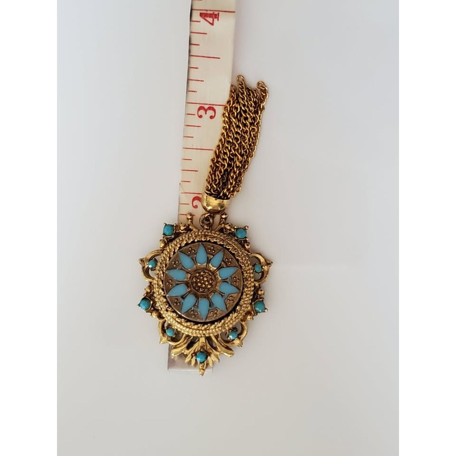 Other Vintage Sphinx Turquoise Filigree Brooch Size ONE SIZE - 6 Thumbnail