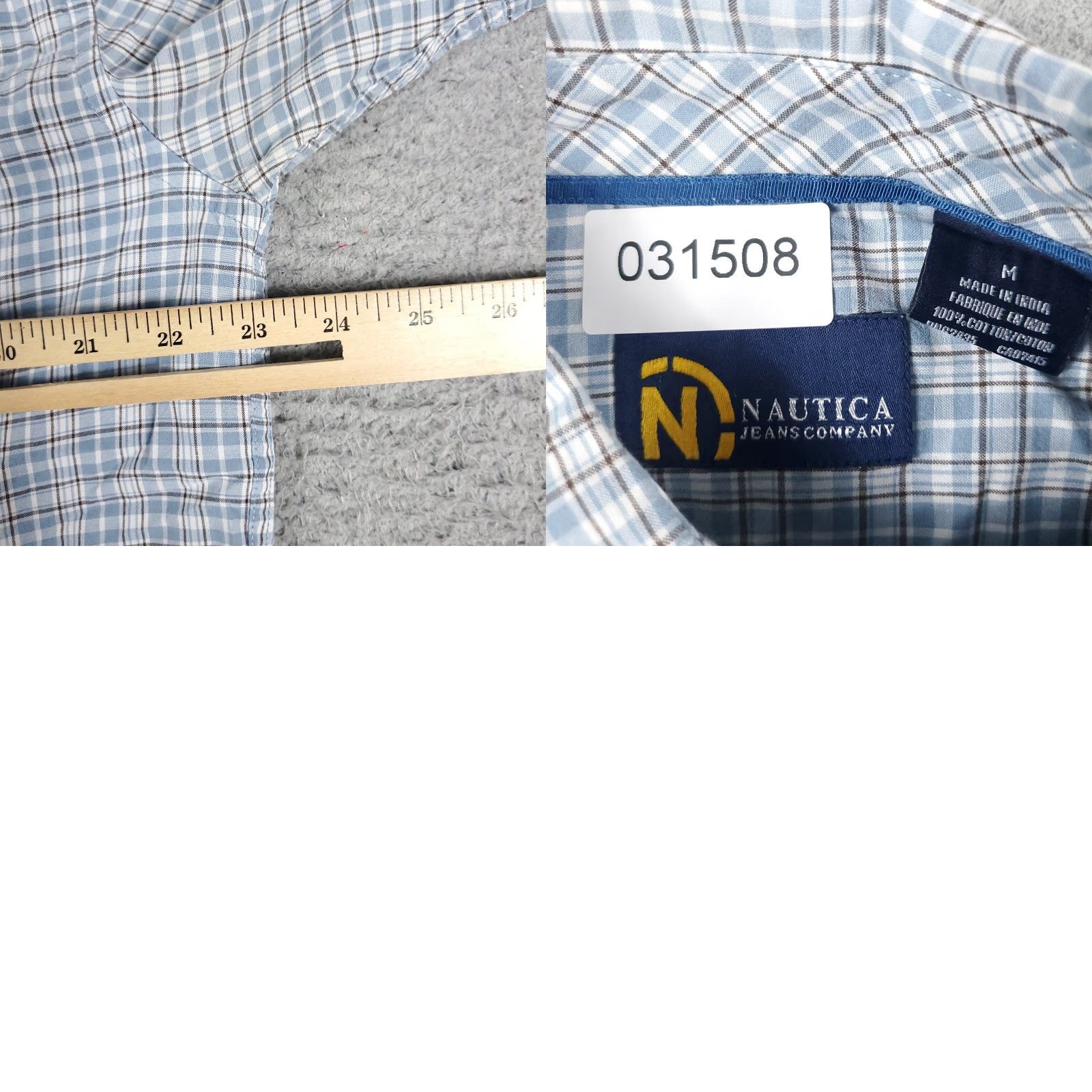Nautica Nautica Shirt Mens Medium Blue Plaid Button-Up Short Sleeve Casual Office Workwear button-down M Blue Mens Size US M / EU 48-50 / 2 - 8 Thumbnail