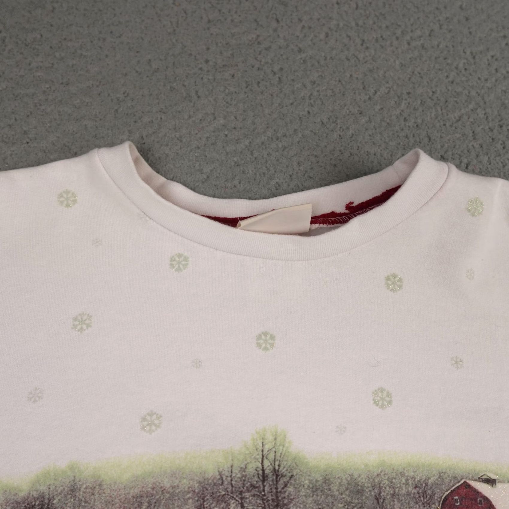 Vintage VINTAGE Art Unlimited Sportswear Sweatshirt Mens 2XL White Winter Barn Cardinal Graphic Print Crew Neck Pull over Size US XXL / EU 58 / 5 - 6 Thumbnail