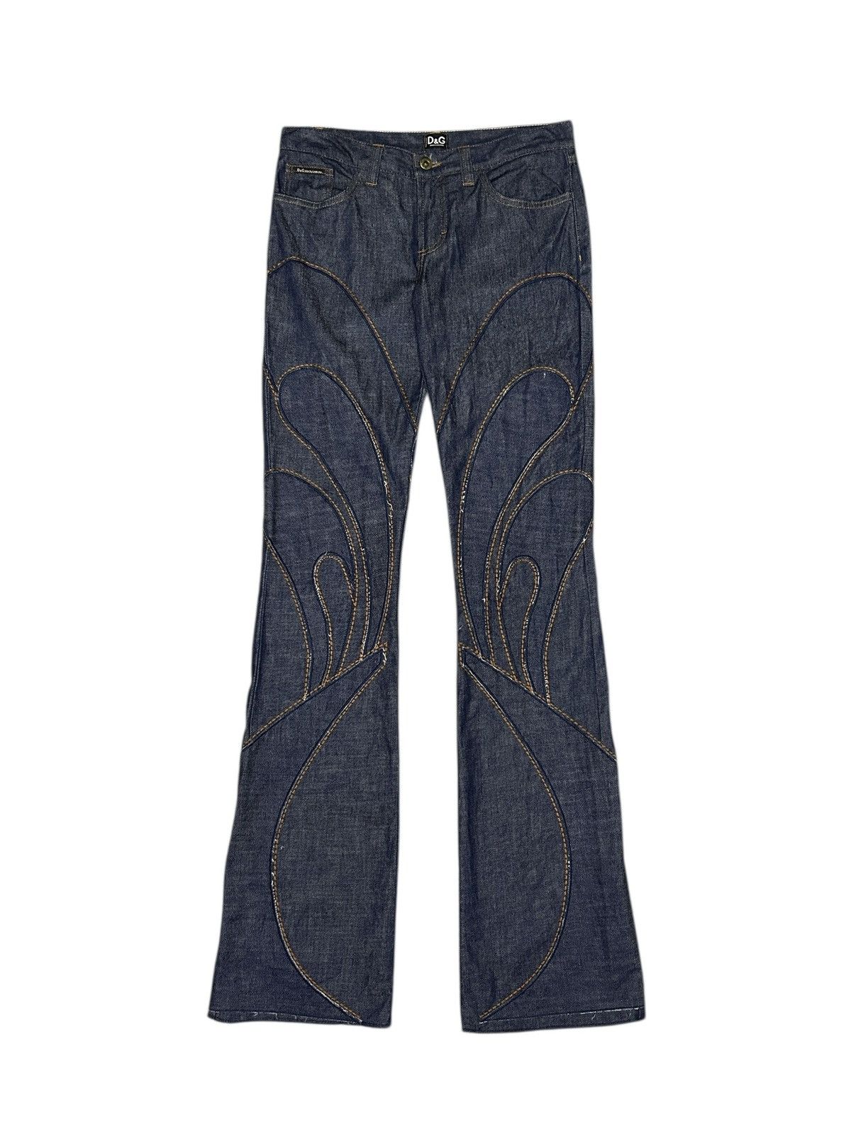 Dolce & Gabbana S/S 02 Butterfly Flared Denim Size 26" / US 2 / IT 38 - 1 Thumbnail