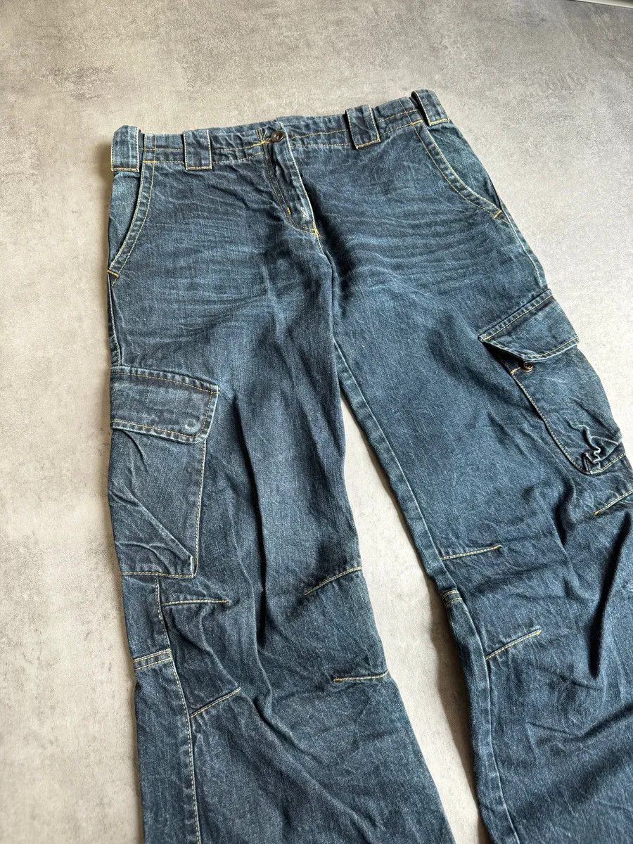 Armani × Designer × Vintage AW2005 Armani Avant-Gardist Blue Cargo Denim Jeans Size US 30 / EU 46 - 6 Thumbnail
