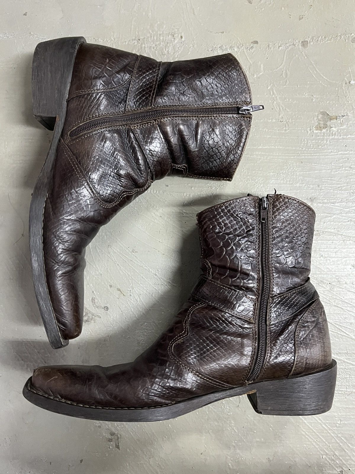Hedi Slimane Leather Python Harness Boots Saint Laurent Wyatt Inspired Size US 9 / EU 42 - 12 Thumbnail