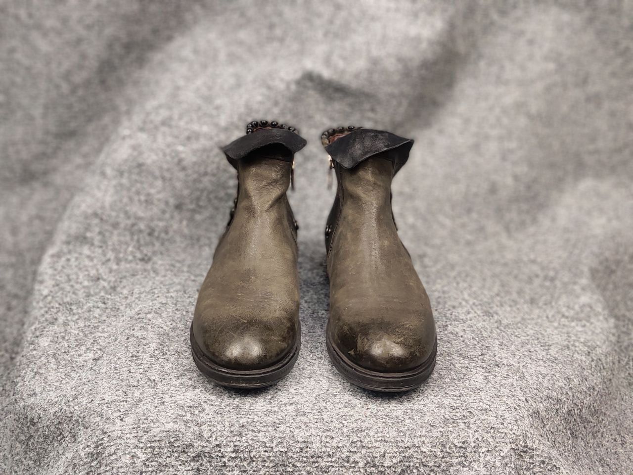 A.S.98 A.S.98 Airstep Design Swamp green Ankle Zip Leather Boots Size US 10 / IT 40 - 6 Thumbnail