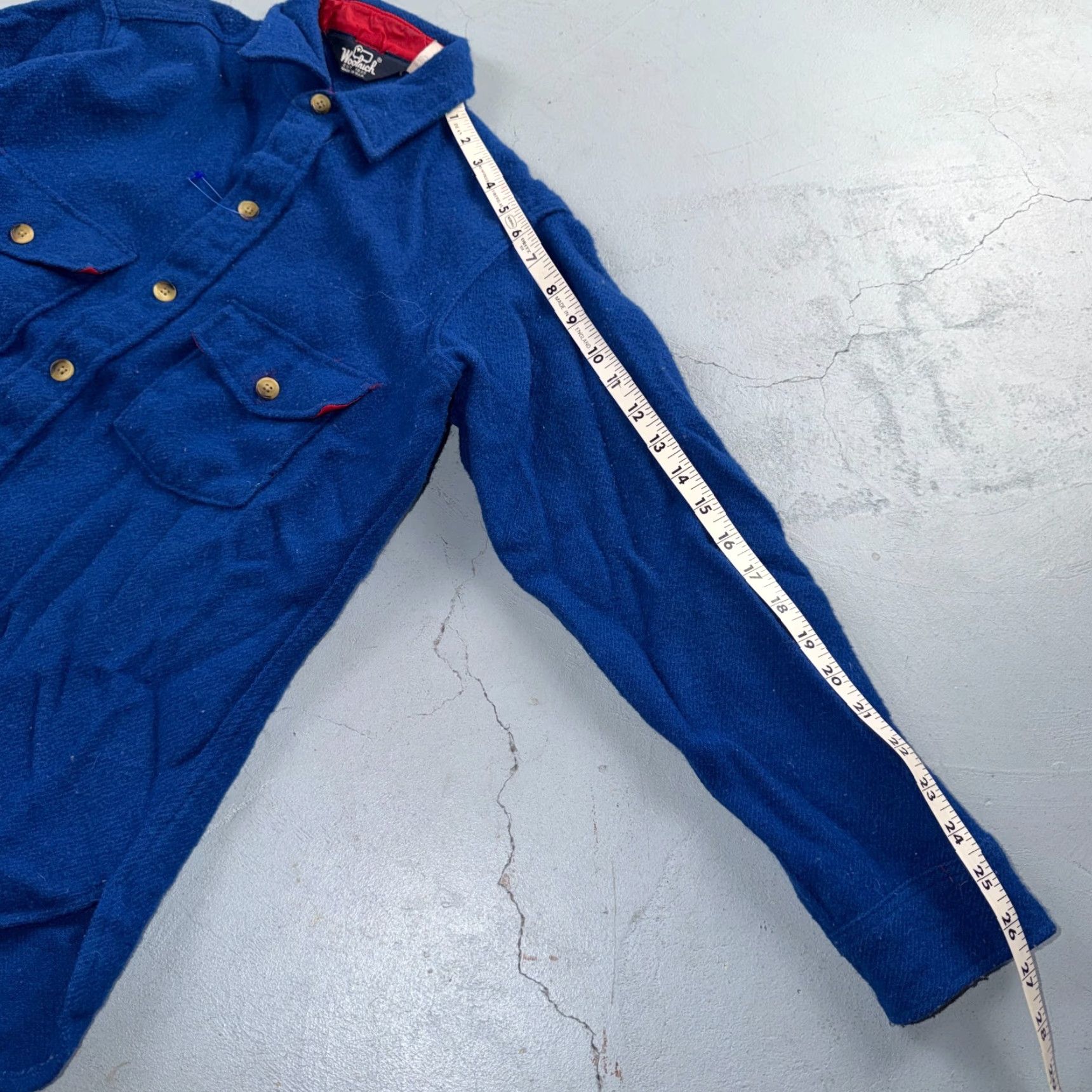 Vintage VTG Woolrich Button-Front Shirt Jacket Men M Plaid Blue Wool Flannel 70s 80s USA Size US M / EU 48-50 / 2 - 4 Thumbnail