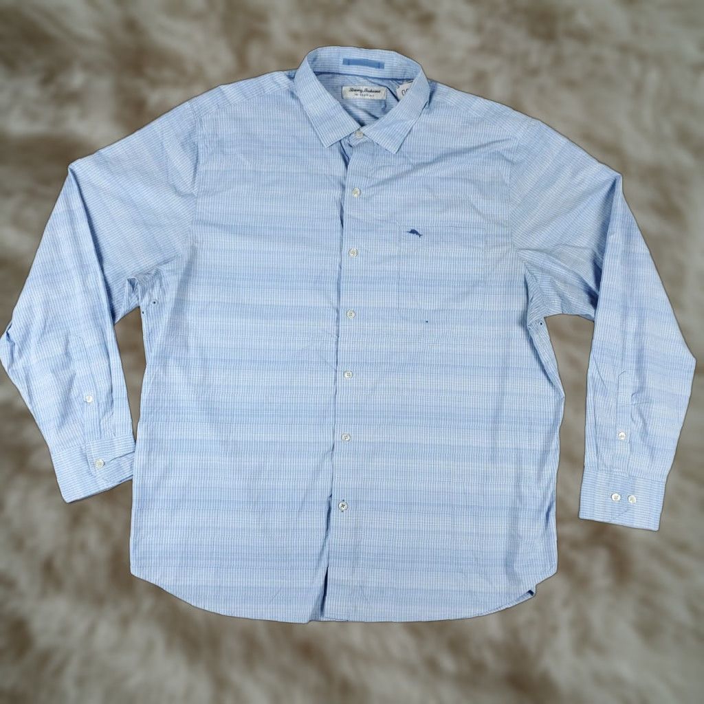 Tommy Bahama Tommy Bahama Shirt Mens XL Blue Nylon Stretch Button-Up Long Sleeve Casual Workwear Size US XL / EU 56 / 4 - 1 Thumbnail