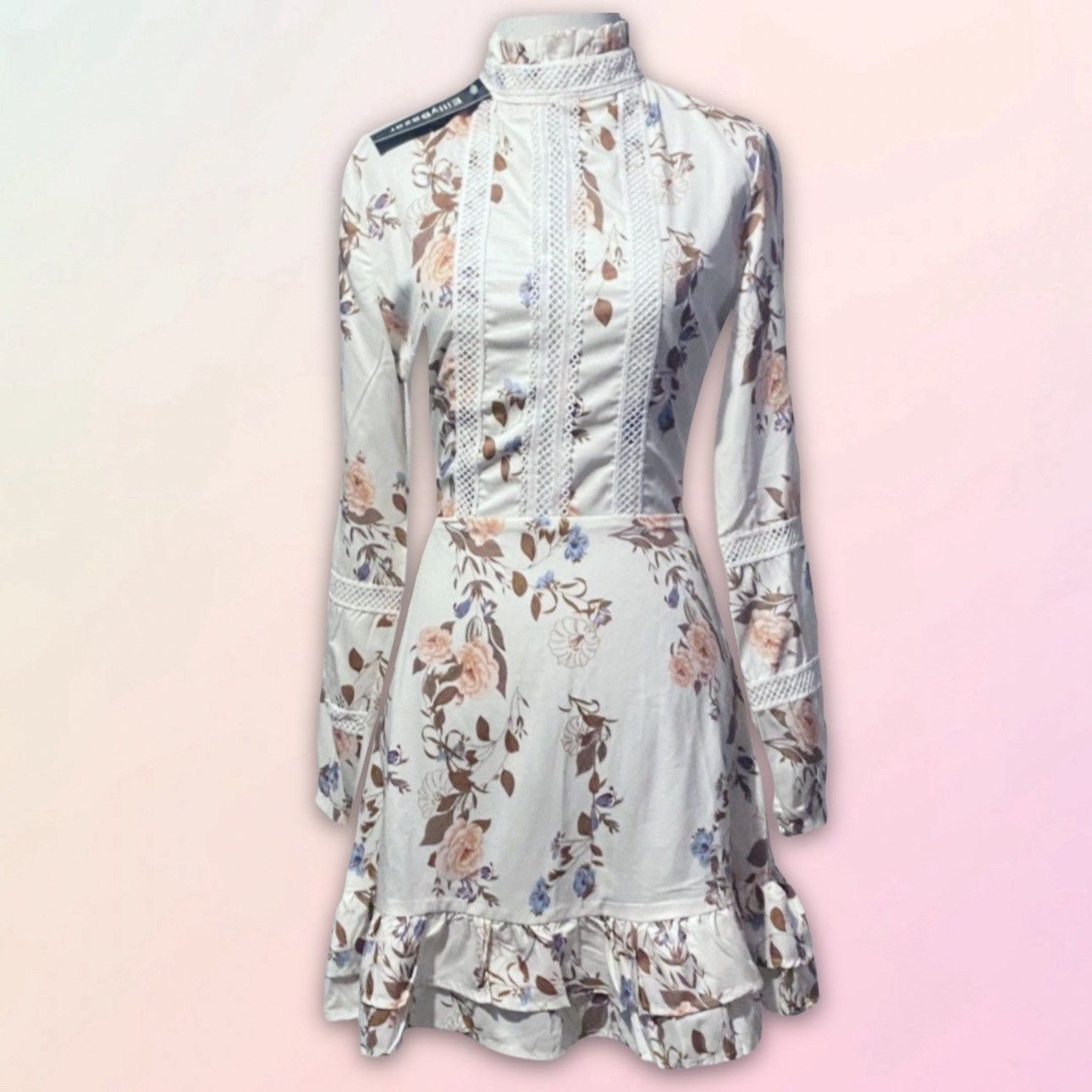 Other Eilly Bazar, Ruffled, Fitted, Long Sleeve Peasant Dress Size S / US 4 / IT 40 - 1 Thumbnail