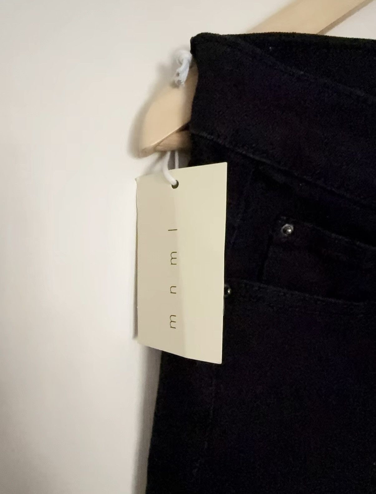 MNML MNML Men's Solid Black Flared Jeans Size US 32 / EU 48 - 2 Thumbnail