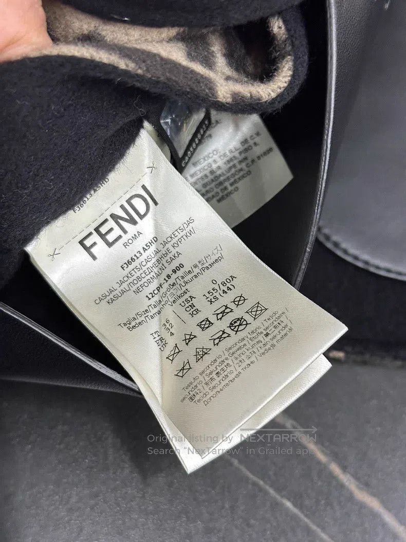 Fendi Fendi Double-Sided Bat Sleeve Wool Jacket, One Side Monogr Size XXS / US 00 / IT 34 - 6 Thumbnail