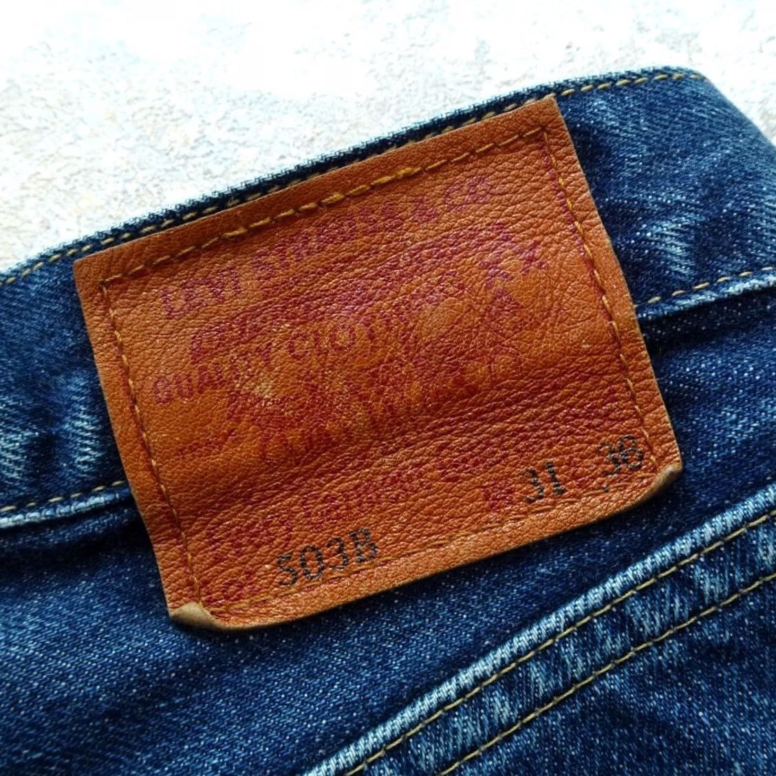 Levi's VINTAGE Levi's 90s Made in Japan BIG E 503B-XX Selvedge Denim Pants Jeans W31 Men Blue Regular Size 31 Leather Wear Size US 31 - 6 Thumbnail