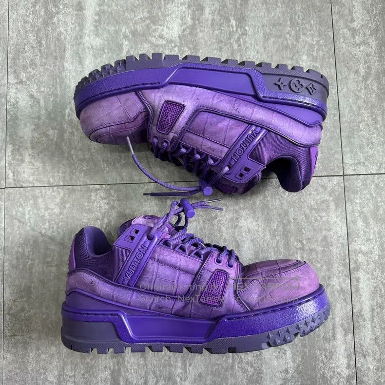Louis Vuitton Louis Vuitton Trainer Purple Crocodile Fat Ding Board Shoe Size US 7.5 / EU 40-41 - 4 Thumbnail
