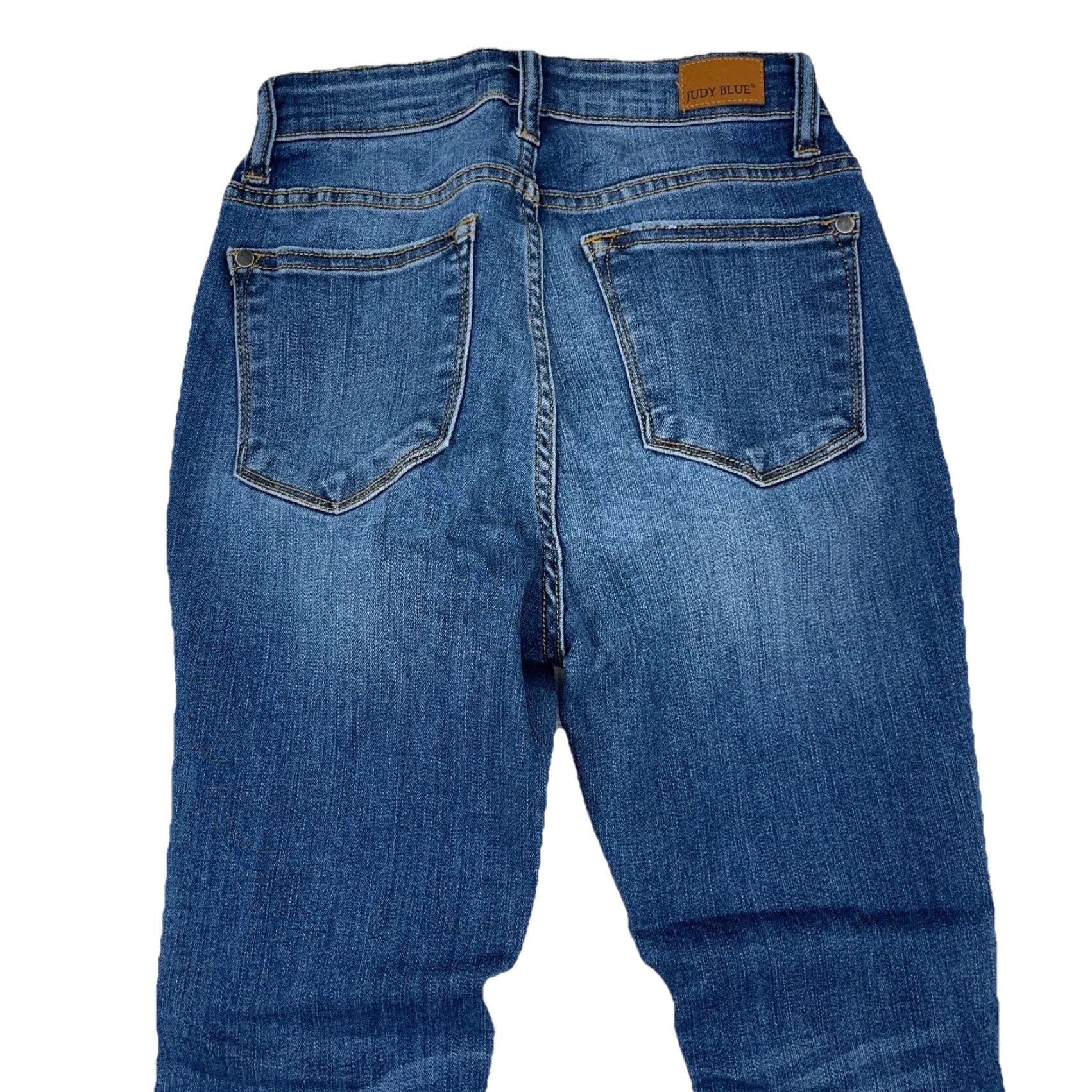 Vintage Judy Blue Jeans Women Skinny Mid Rise 25 Blue Denim 5-Pocket Distressed? No. 26in Inseam Slim Classic Modern Pants Size 25 Womens Jeans Size 42" / US 20 - 4 Thumbnail