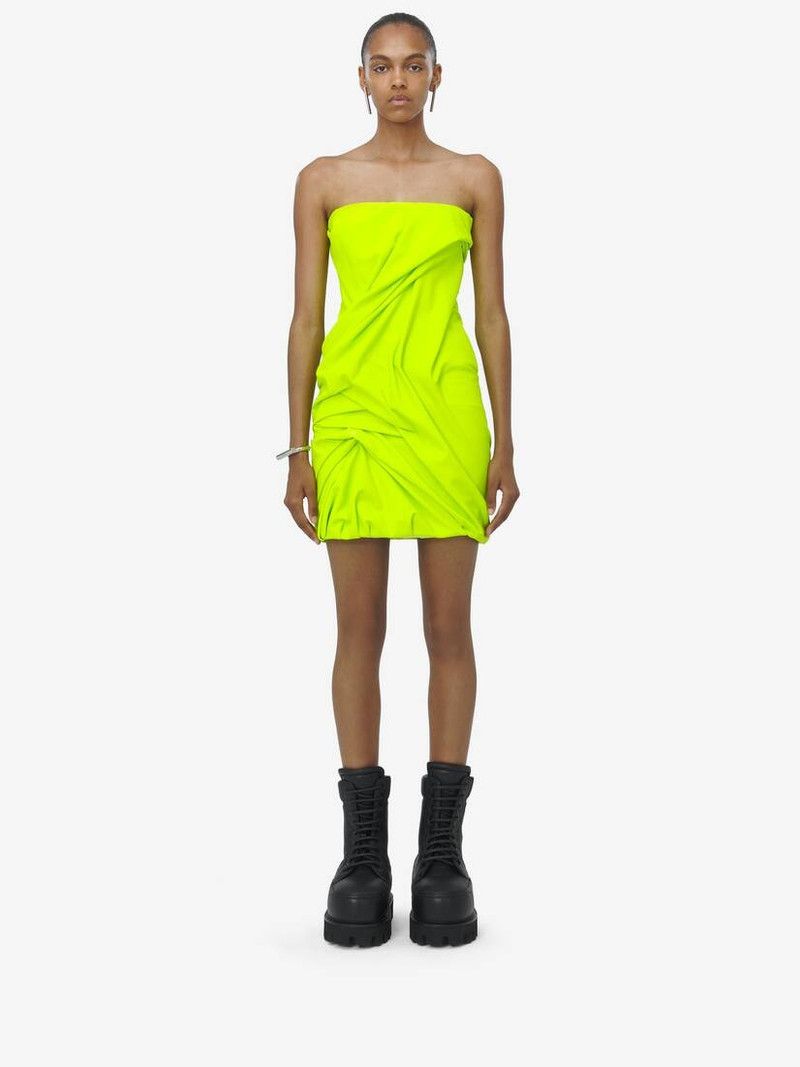 Alexander McQueen o1w1db10326 Draped Mini Dress in Yellow Size M / US 6-8 / IT 42-44 - 1 Thumbnail