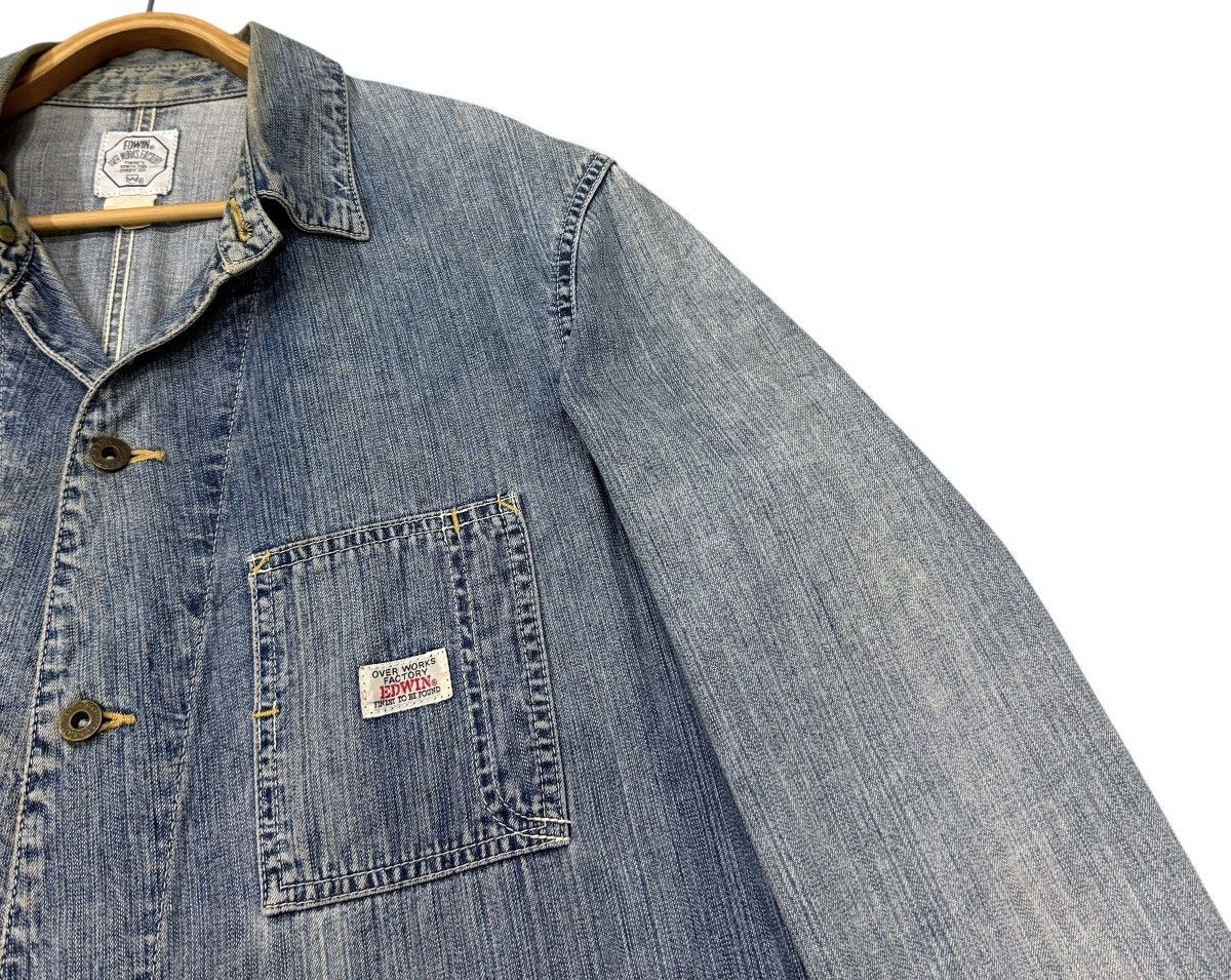 Edwin Vintage Edwin Chore Worker Distressed Denim Jacket Size US M / EU 48-50 / 2 - 2 Thumbnail