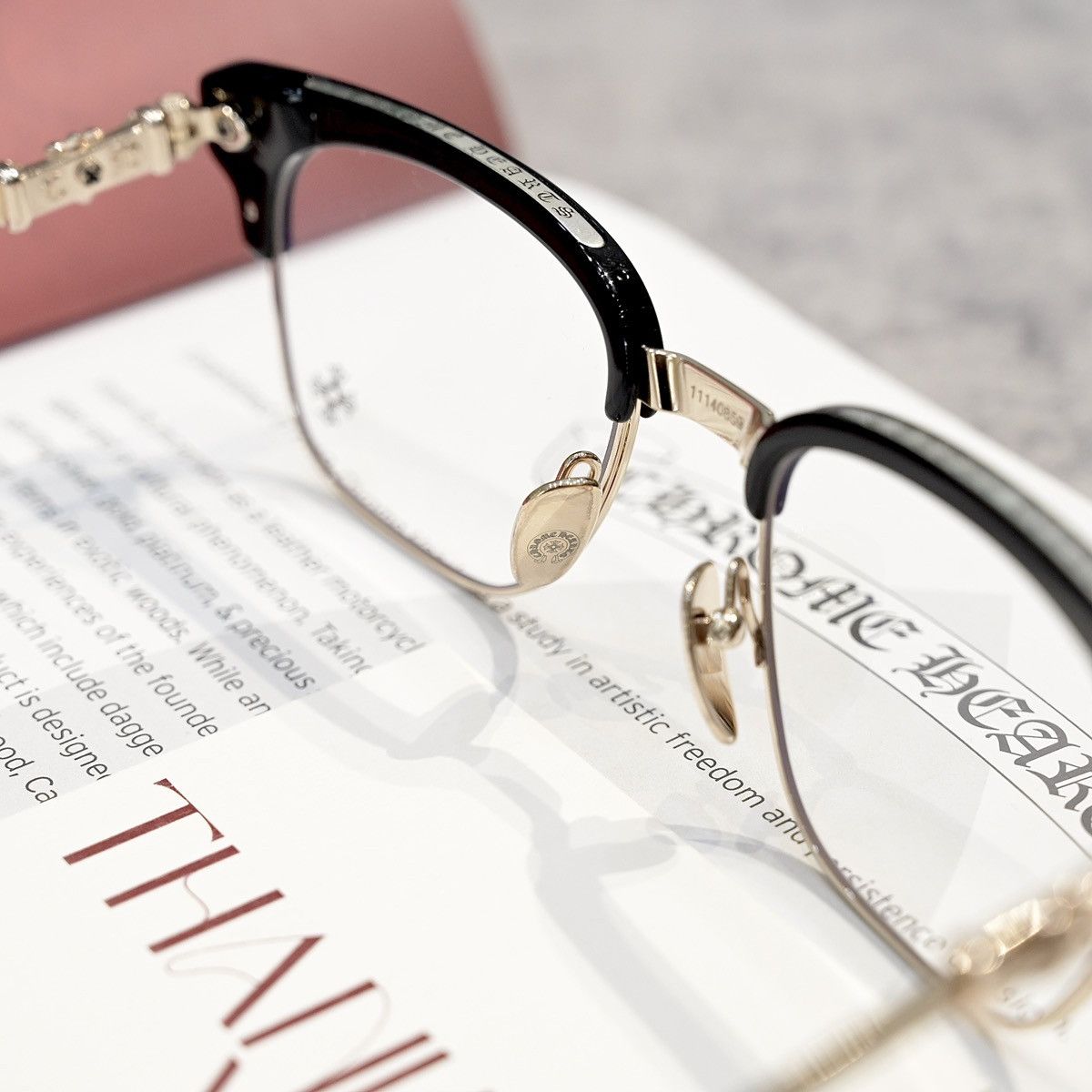 Chrome Hearts CHROME HEARTS BONENNOISSEUR II BLACK/ GOLD PLATED GLASSES Size ONE SIZE - 4 Thumbnail