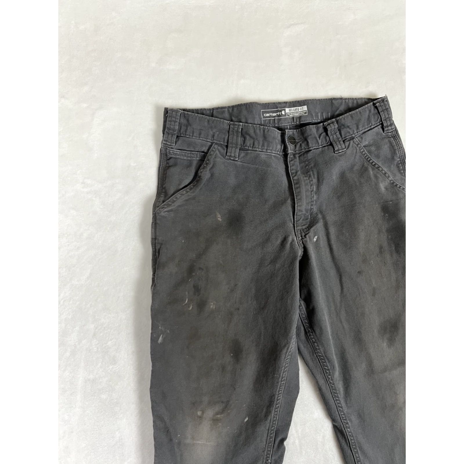 Carhartt Carhartt Pants Mens 30x29 Gray Relaxed Fit Carpenter Straight Regular 5-Pocket Carhartt Grunge Workwear Outdoor Stain Distressed Vintage: No Size US 30 / EU 46 - 4 Thumbnail