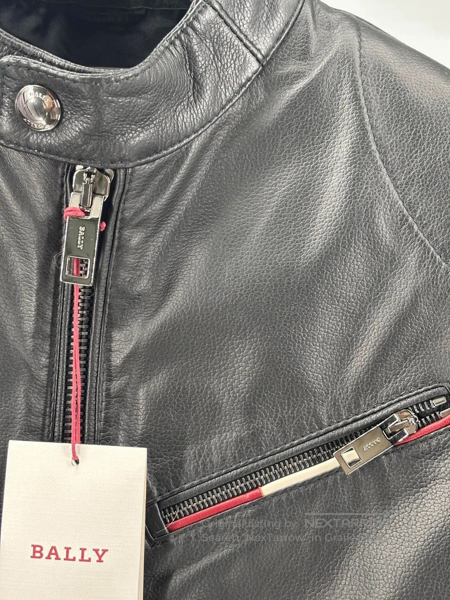 Emporio Armani black leather men's jacket from bally. Size US M / EU 48-50 / 2 - 2 Thumbnail