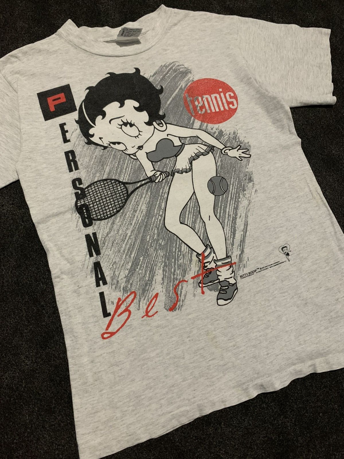 Vintage Vintage 90s Betty Boop "Personal Best Tennis" T-Shirt Size M / US 6-8 / IT 42-44 - 3 Thumbnail