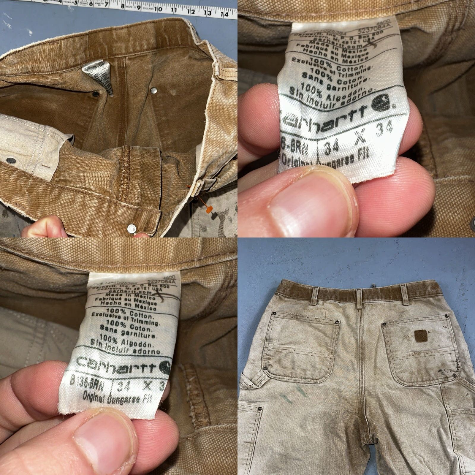 Carhartt VINTAGE Carhartt Carpenter Pants USA B01 Brown Thrashed 34x34 Act 32x32 Size US 34 / EU 50 - 9 Thumbnail