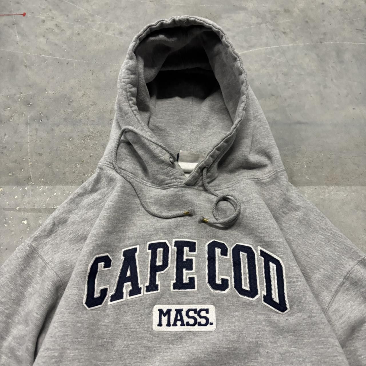 Japanese Brand × Vintage Crazy Vintage Y2K/2000s Grey Cape Cop Spellout Streetwear Hoodie! Size US L / EU 52-54 / 3 - 2 Thumbnail
