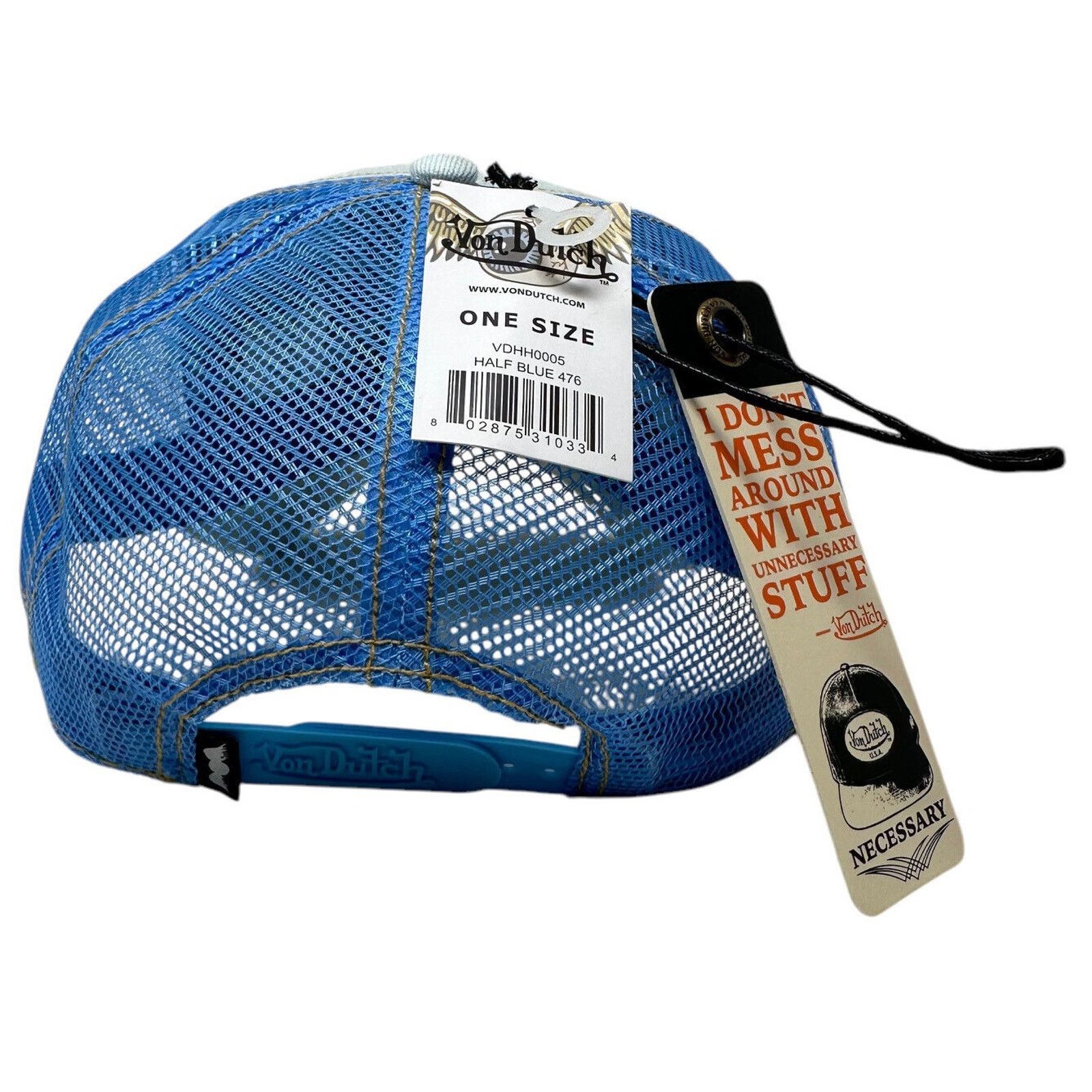 Von Dutch Von Dutch Trucker Hat Denim Half Blue Snapback Cap Size ONE SIZE - 4 Thumbnail