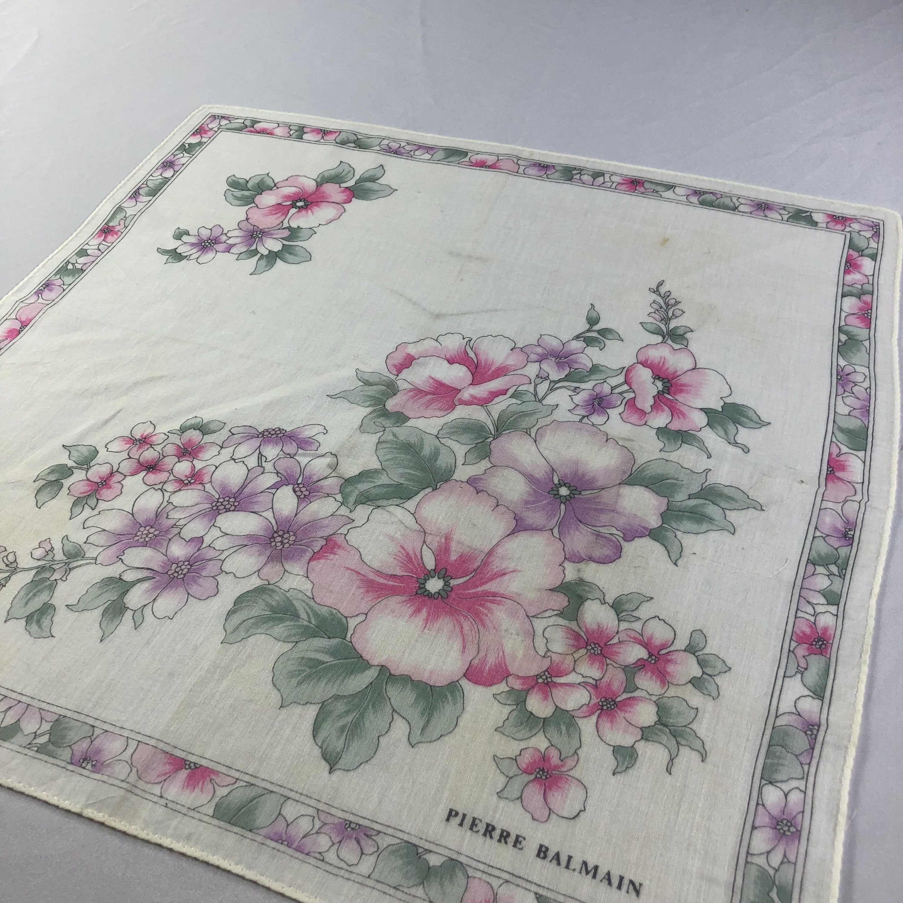 Pierre Balmain Pierre Balmain Floral Handkerchief Neckerchief Bandana H2013 Size ONE SIZE - 3 Thumbnail