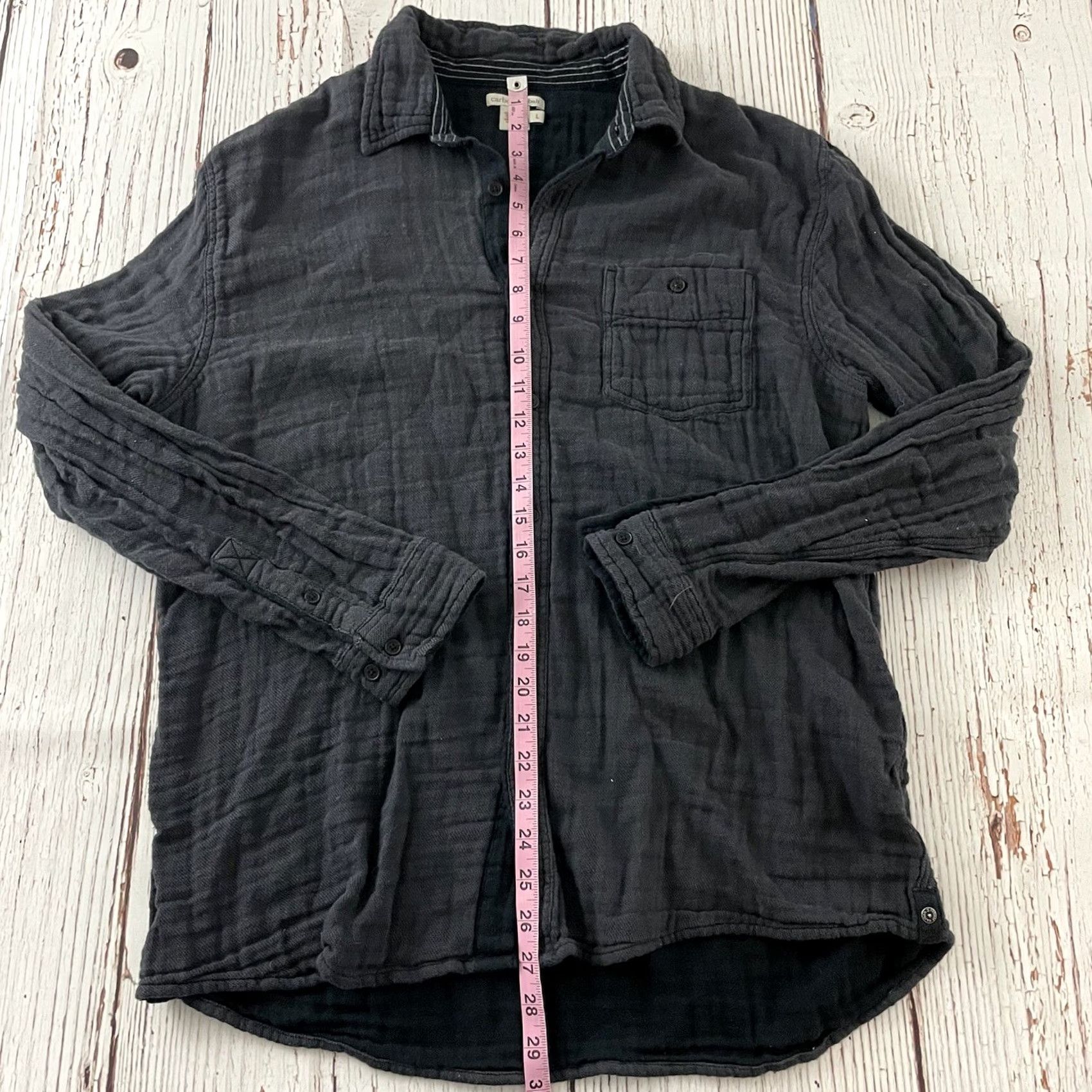 Carbon2Cobalt Carbon 2 Cobalt Long Sleeve Shirt Mens Large Gray Cotton Button-Up Size US L / EU 52-54 / 3 - 3 Thumbnail
