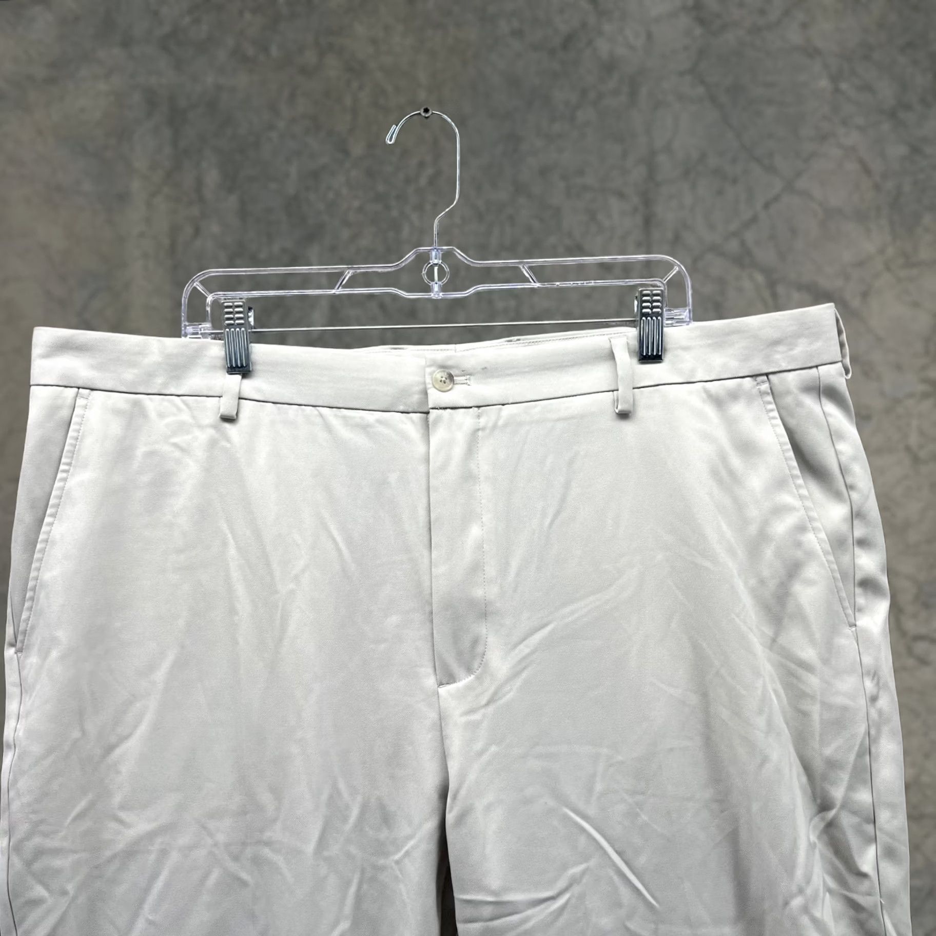 Vintage Greg Norman Pants Men 42x30 Chino Flat Front Beige Polyester Flat Front Casual/Business/Workwear 42 Beige Mens Regular Pants Size US 42 / EU 58 - 1 Thumbnail