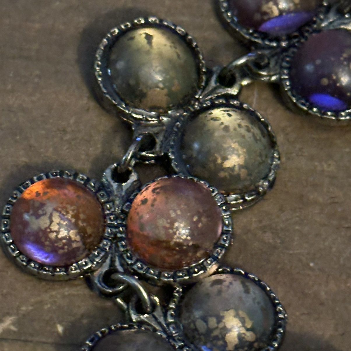 Other Bronze tone multi color cabochon stone link bracelet Size ONE SIZE - 5 Thumbnail