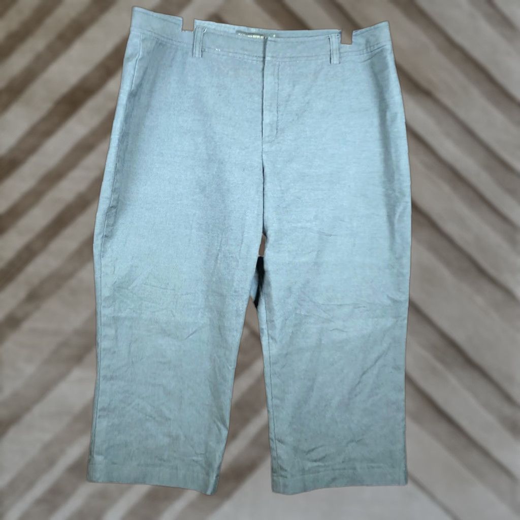 Banana Republic Womens Pants Gray Martin Fit Capris Stretch 14 Tall Long
