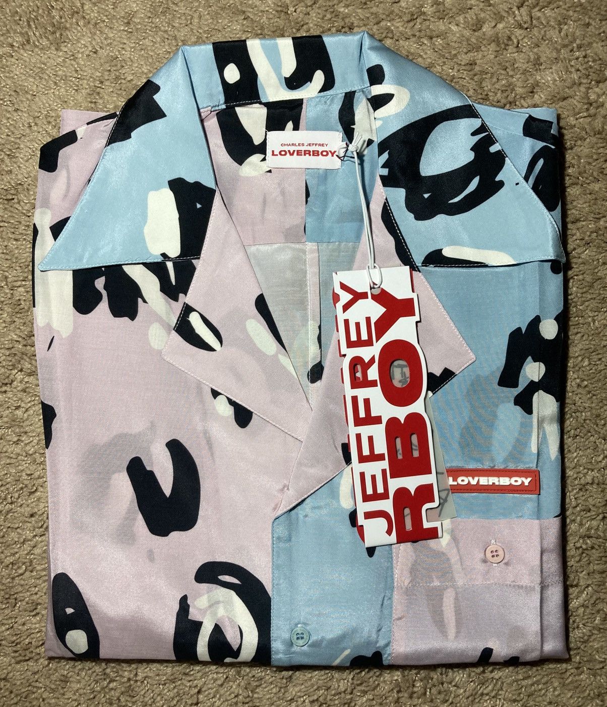Charles Jeffrey LOVERBOY SS22 Charles Jeffrey Animal Spot Print Lounge Shirt Silk 202 Size US L / EU 52-54 / 3 - 1 Thumbnail
