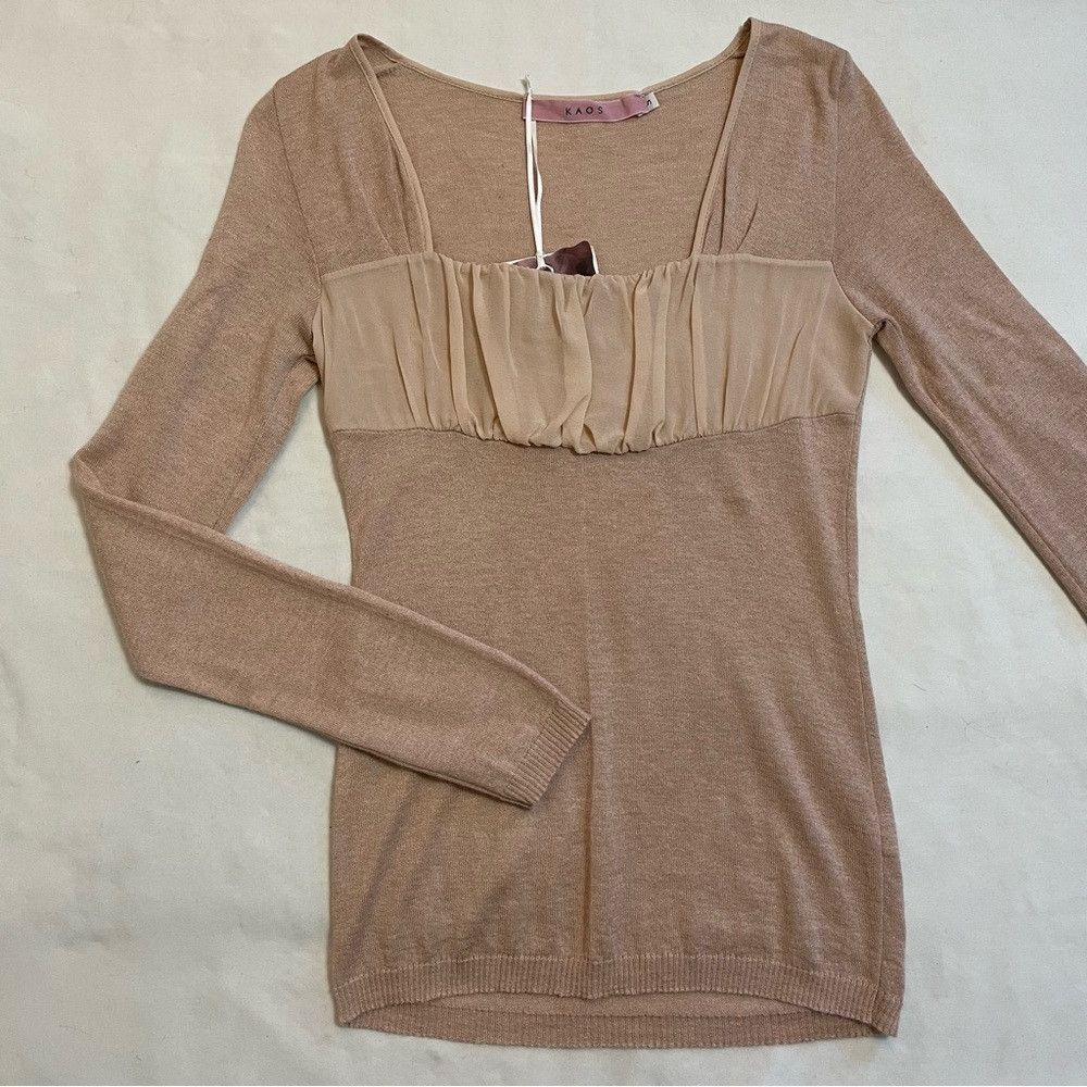 Other NWT New $260 Kaos Wool Blend Silk Knit Blush Sweater Size S Size S / US 4 / IT 40 - 8 Thumbnail